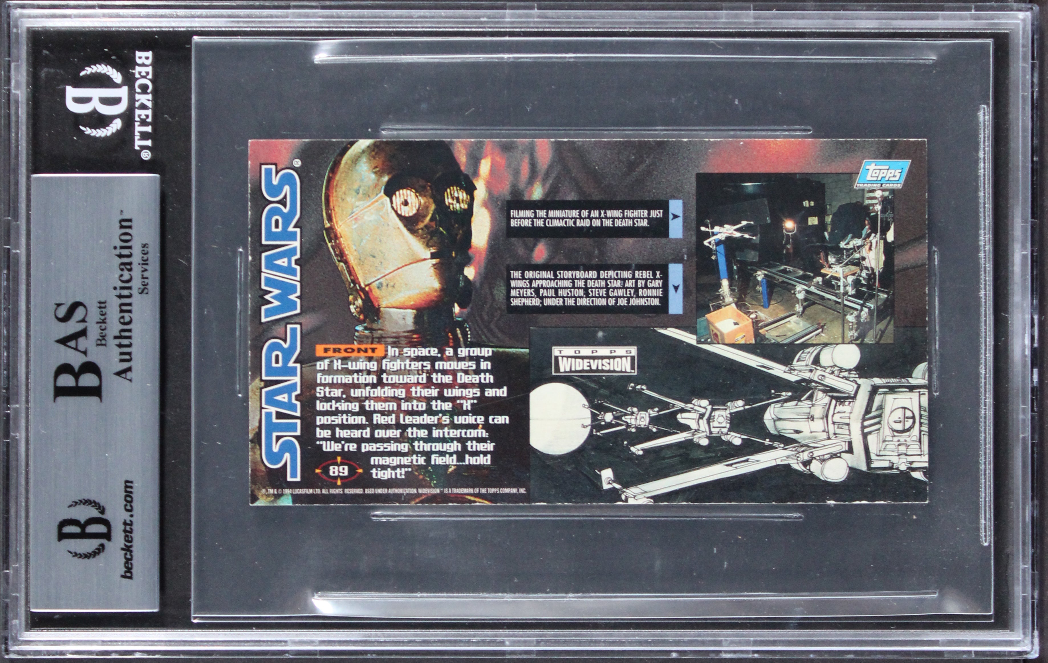 (6) Peterson, Beasley +4 Signed 1995 Star Wars Widevision #89 Card BAS Slabbed