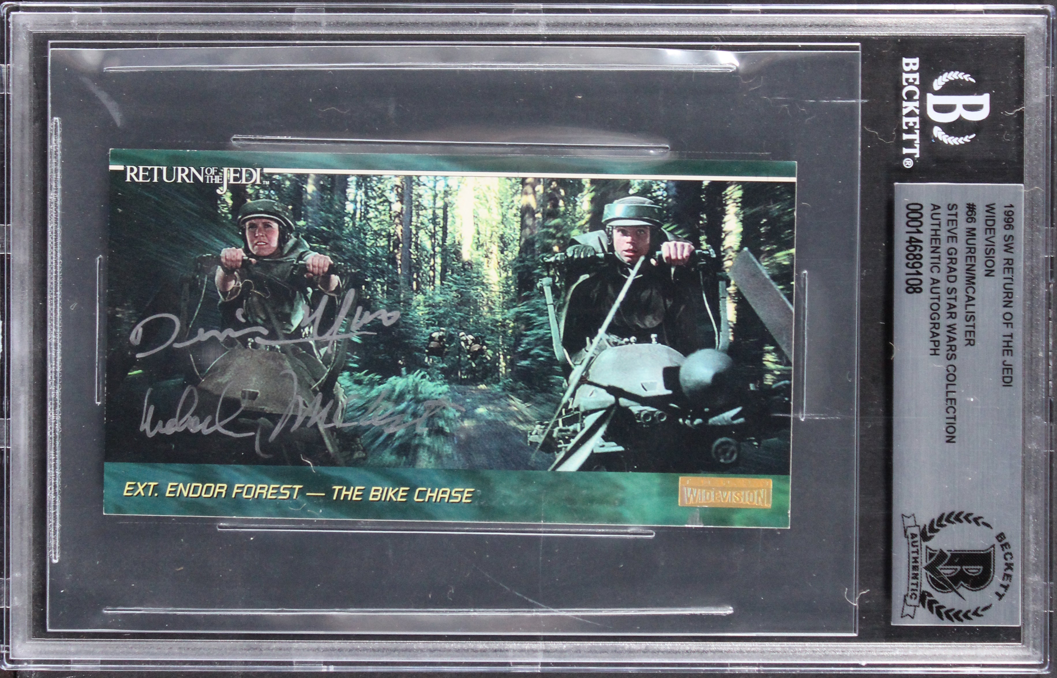 (2) Muren & McAlister Signed 1996 Star Wars ROTJ Widevision #66 Card BAS Slabbed