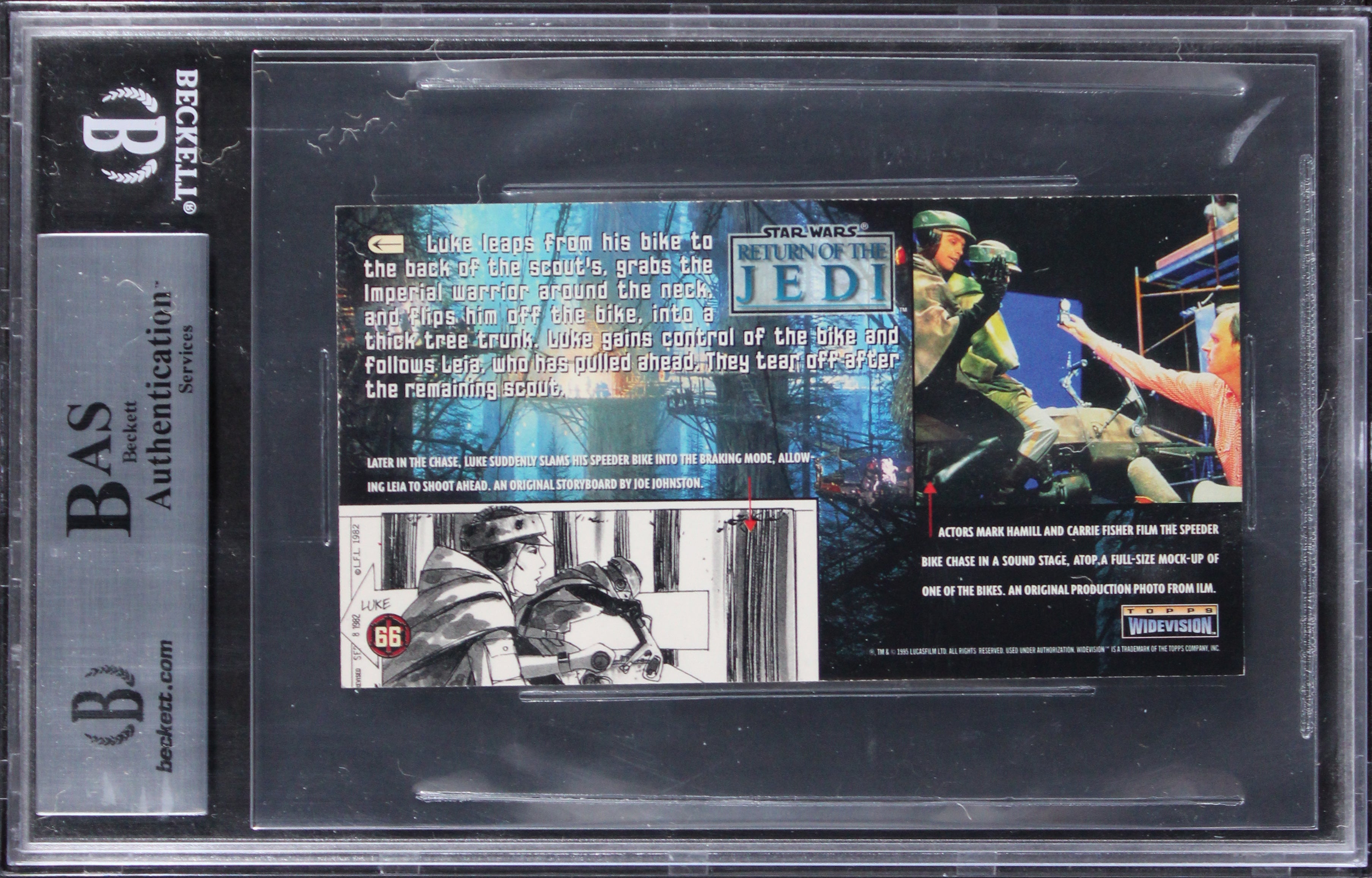 (2) Muren & McAlister Signed 1996 Star Wars ROTJ Widevision #66 Card BAS Slabbed