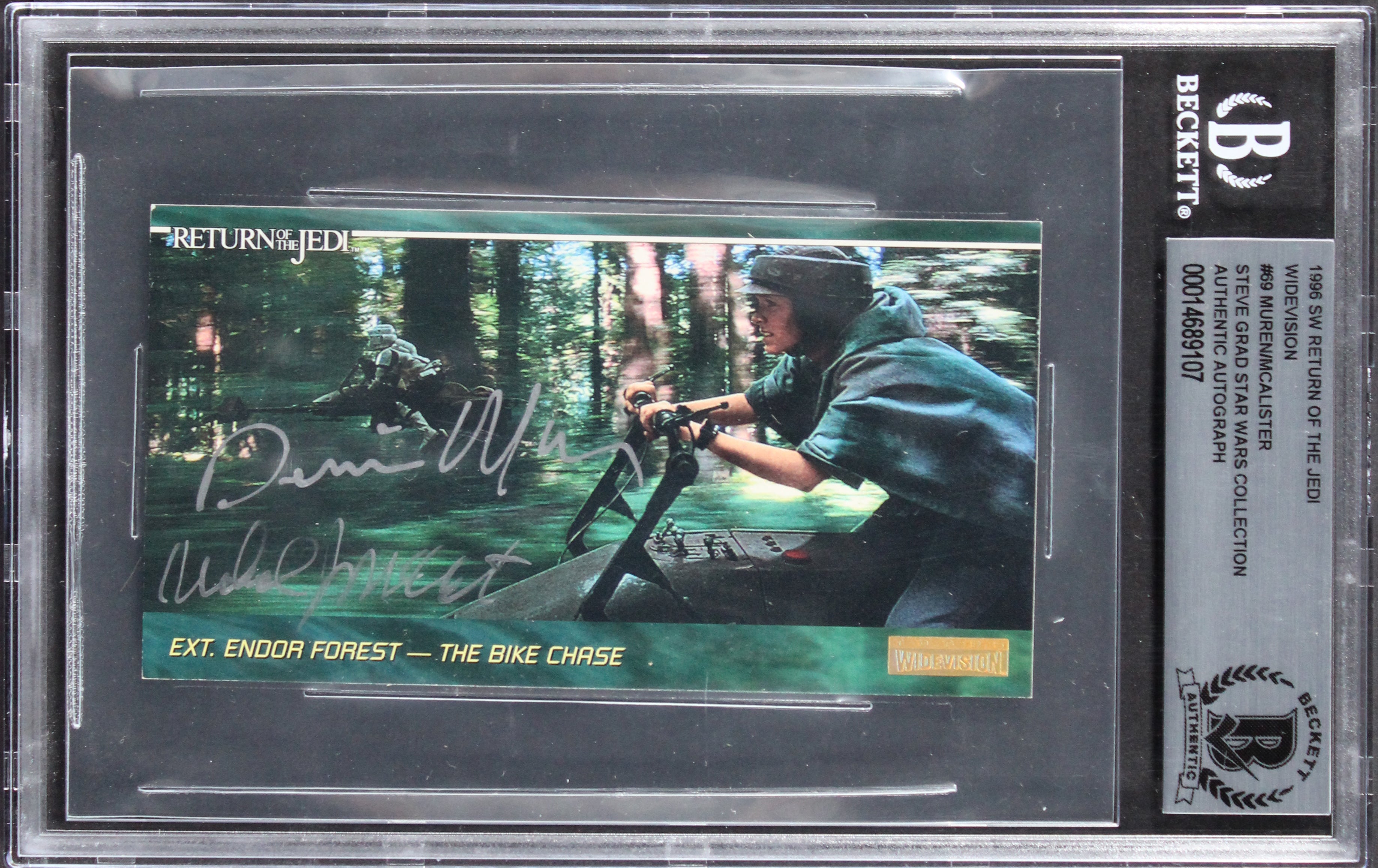 (2) Muren & McAlister Signed 1996 Star Wars ROTJ Widevision #69 Card BAS Slabbed