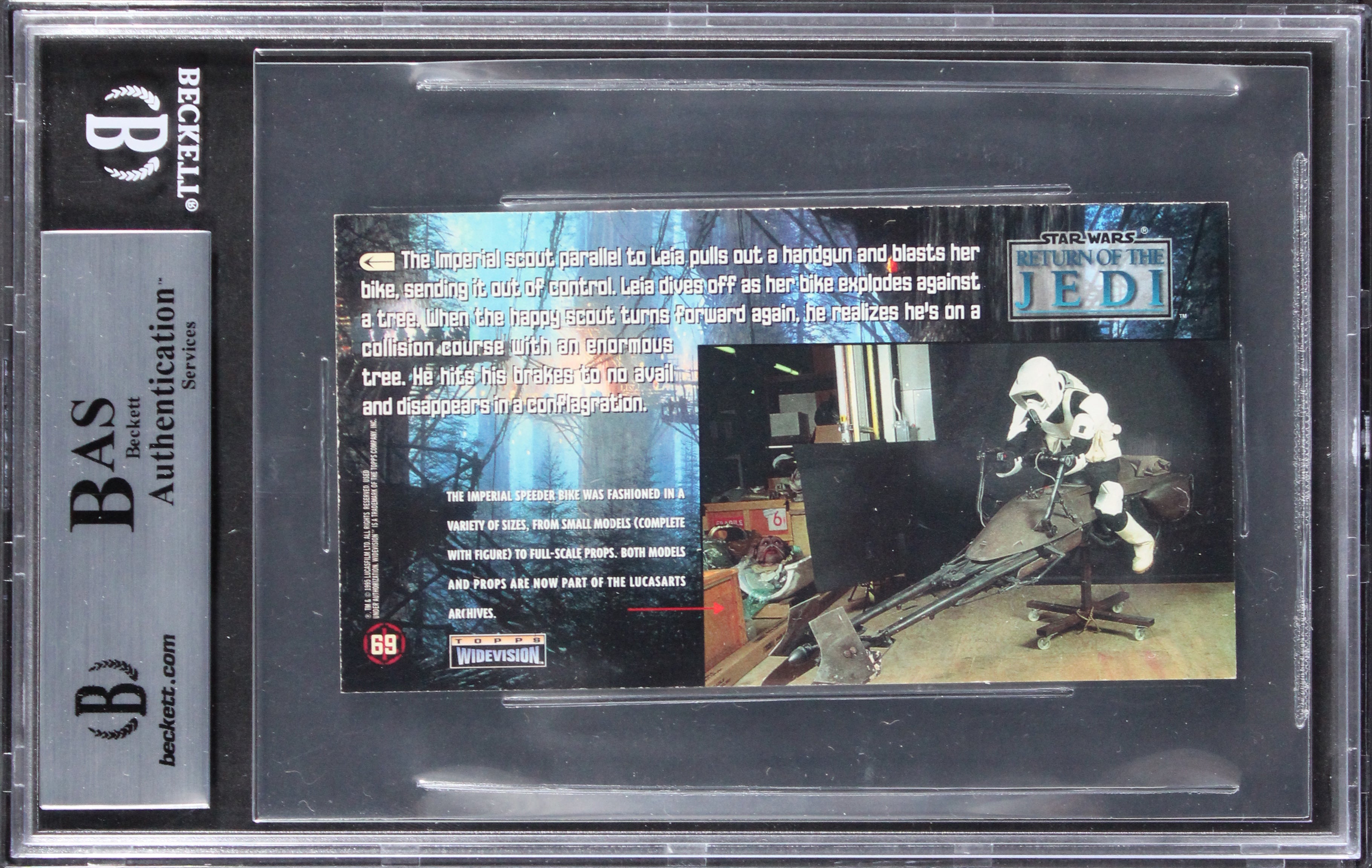 (2) Muren & McAlister Signed 1996 Star Wars ROTJ Widevision #69 Card BAS Slabbed