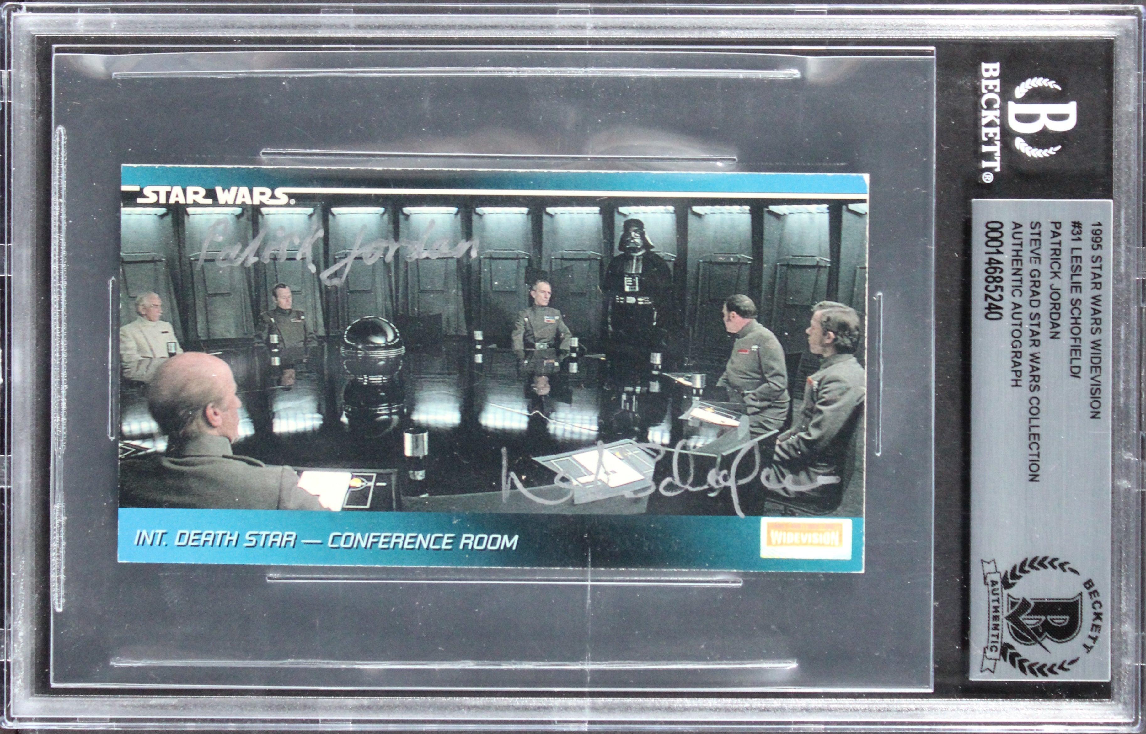 (2) Schofield & Jordan Signed 1995 Star Wars Widevision #31 Card BAS Slabbed