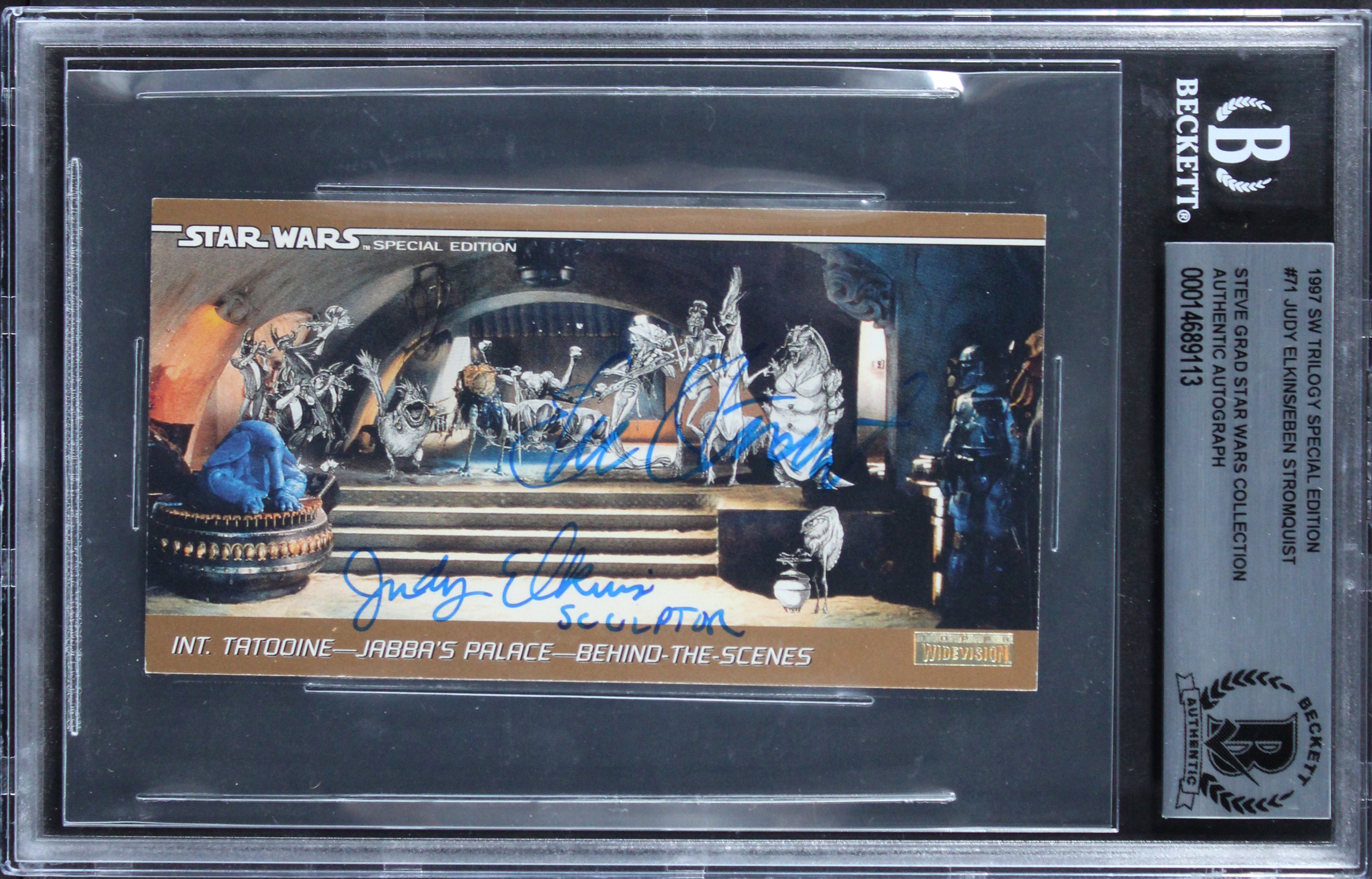 (2) Elkins & Stromquist "w/Insc" Signed 1997 SW Trilogy SE #71 Card BAS Slabbed