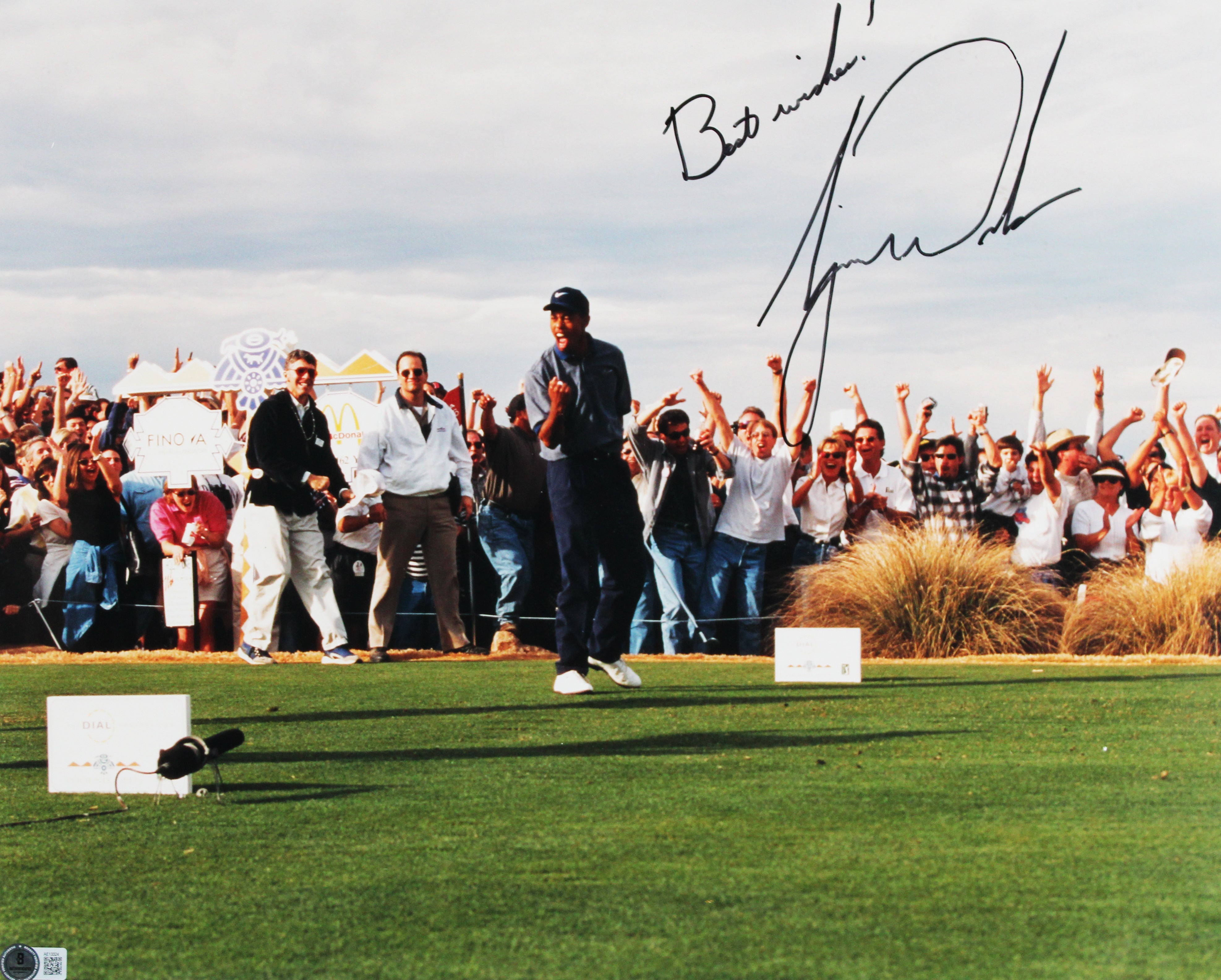 Tiger Woods "Best Wishes!" Signed 16x20 Phoenix Open Framed Photo BAS #AE13324