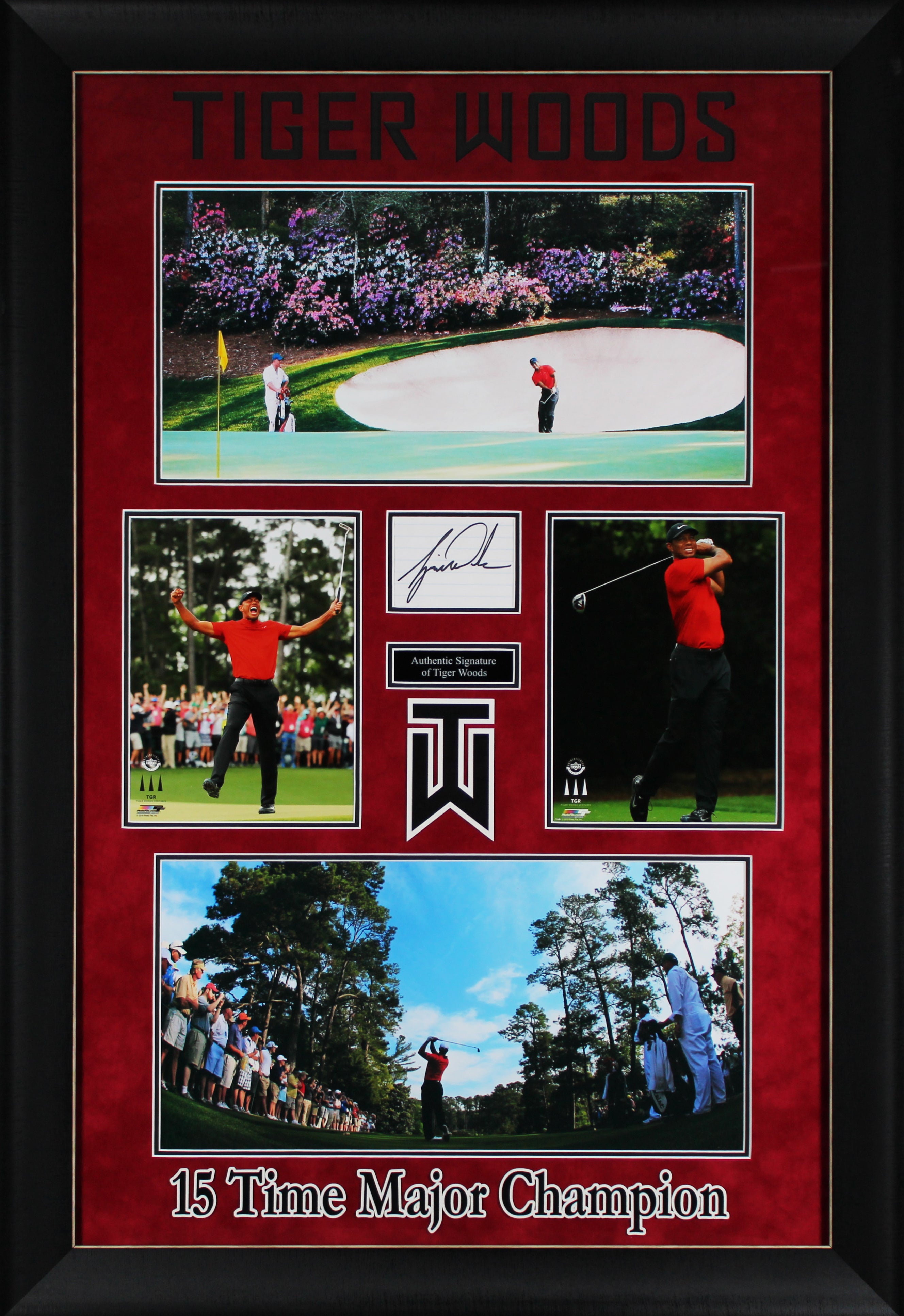 Tiger Woods Authentic Signed & Framed 4x3 Cut Signature BAS #AE13382