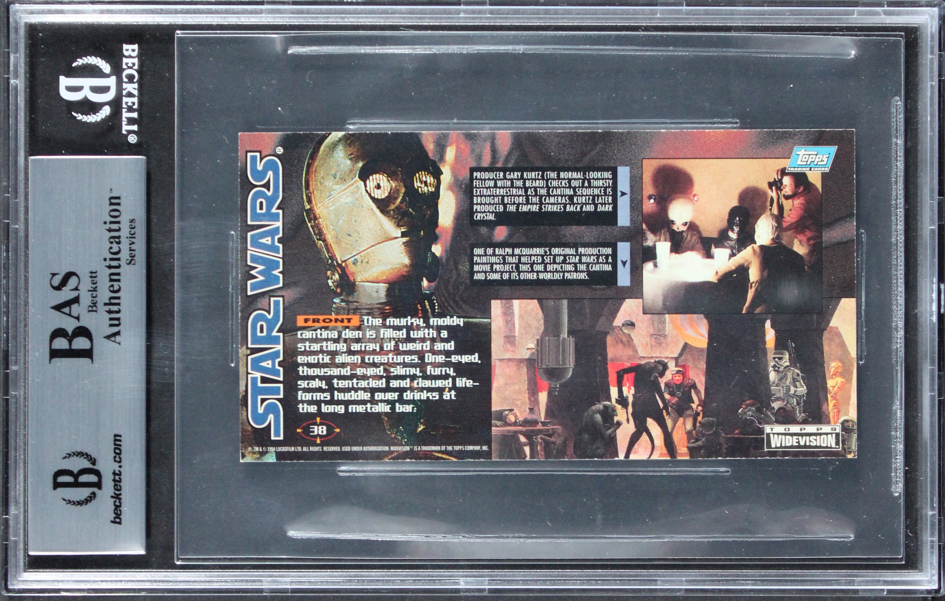 (2) McCarthy & Falkinburg Signed 1995 Star Wars Widevision #38 Card BAS Slabbed