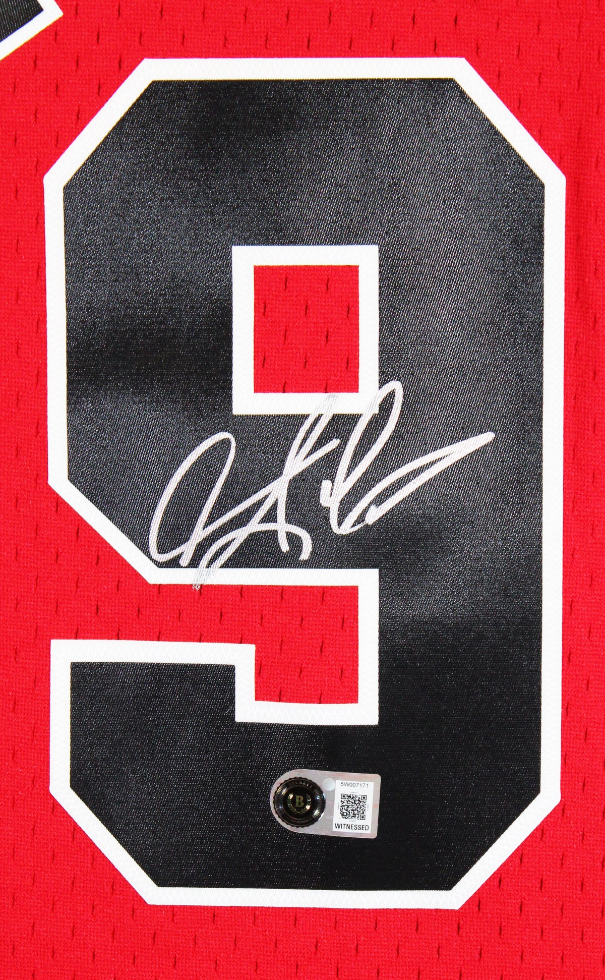 Bulls Dennis Rodman Signed Red M&N HWC Swingman Framed Jersey BAS Witnessed