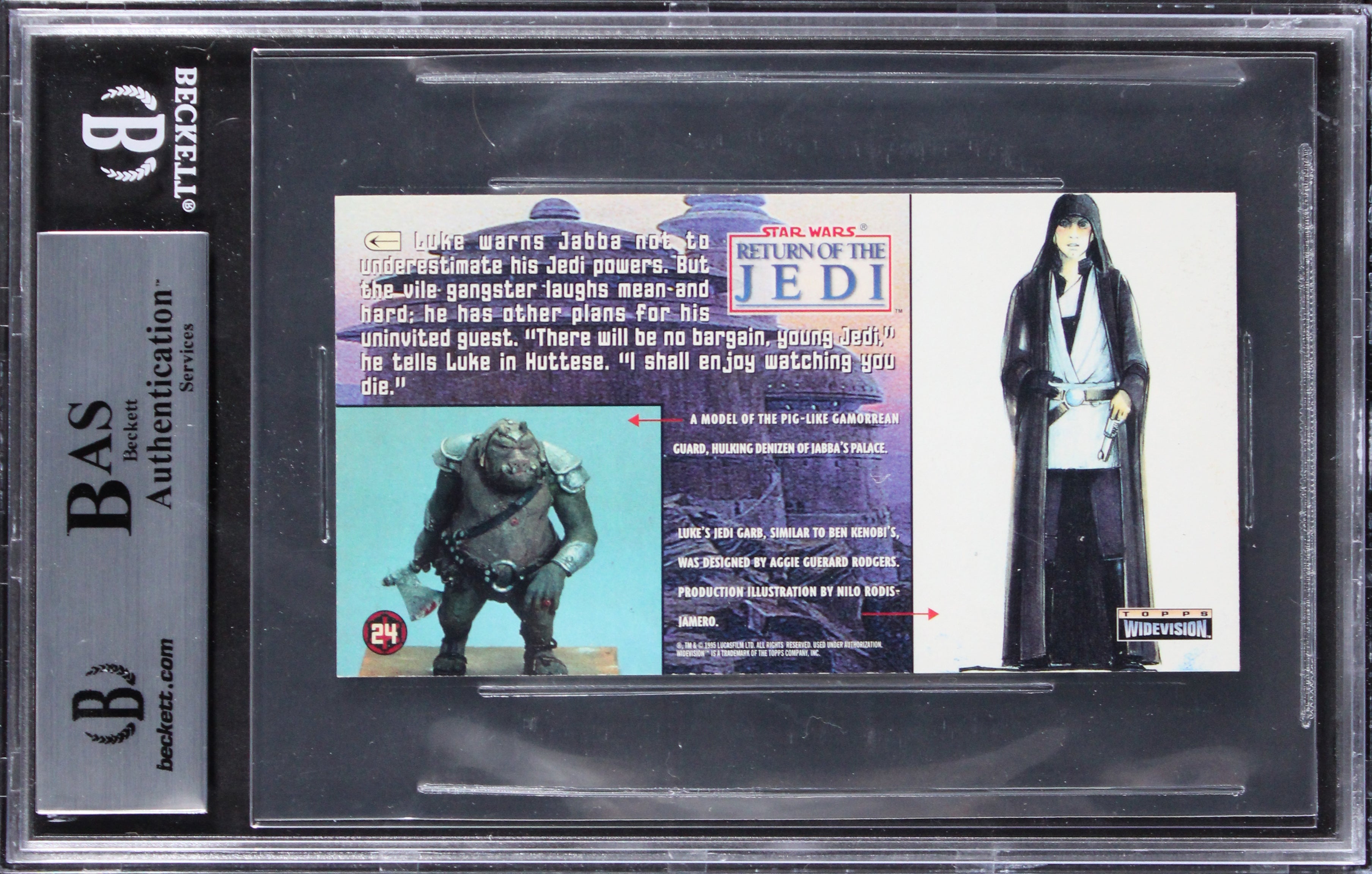 (2) Williamson & Home "2x Insc" Signed 1996 Star Wars ROTJ #24 Card BAS Slabbed
