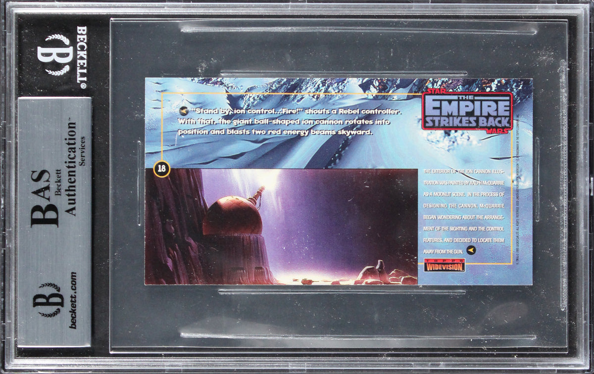 (2) Huston & Owyeung Signed 1995 Star Wars ESB Widevision #18 Card BAS Slabbed