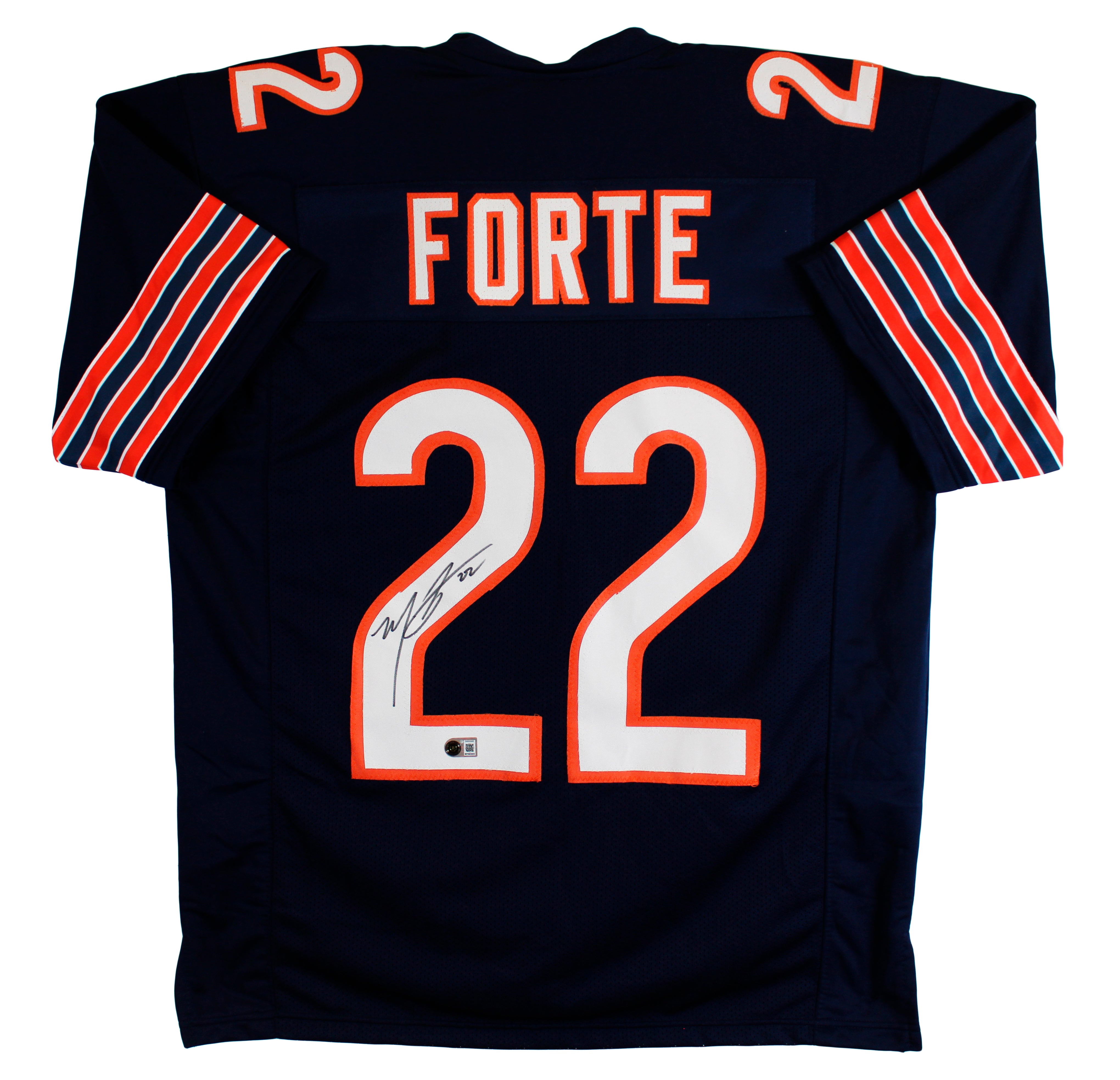 Matt Forte Authentic Signed Navy Pro Style Jersey Autographed BAS Witnessed