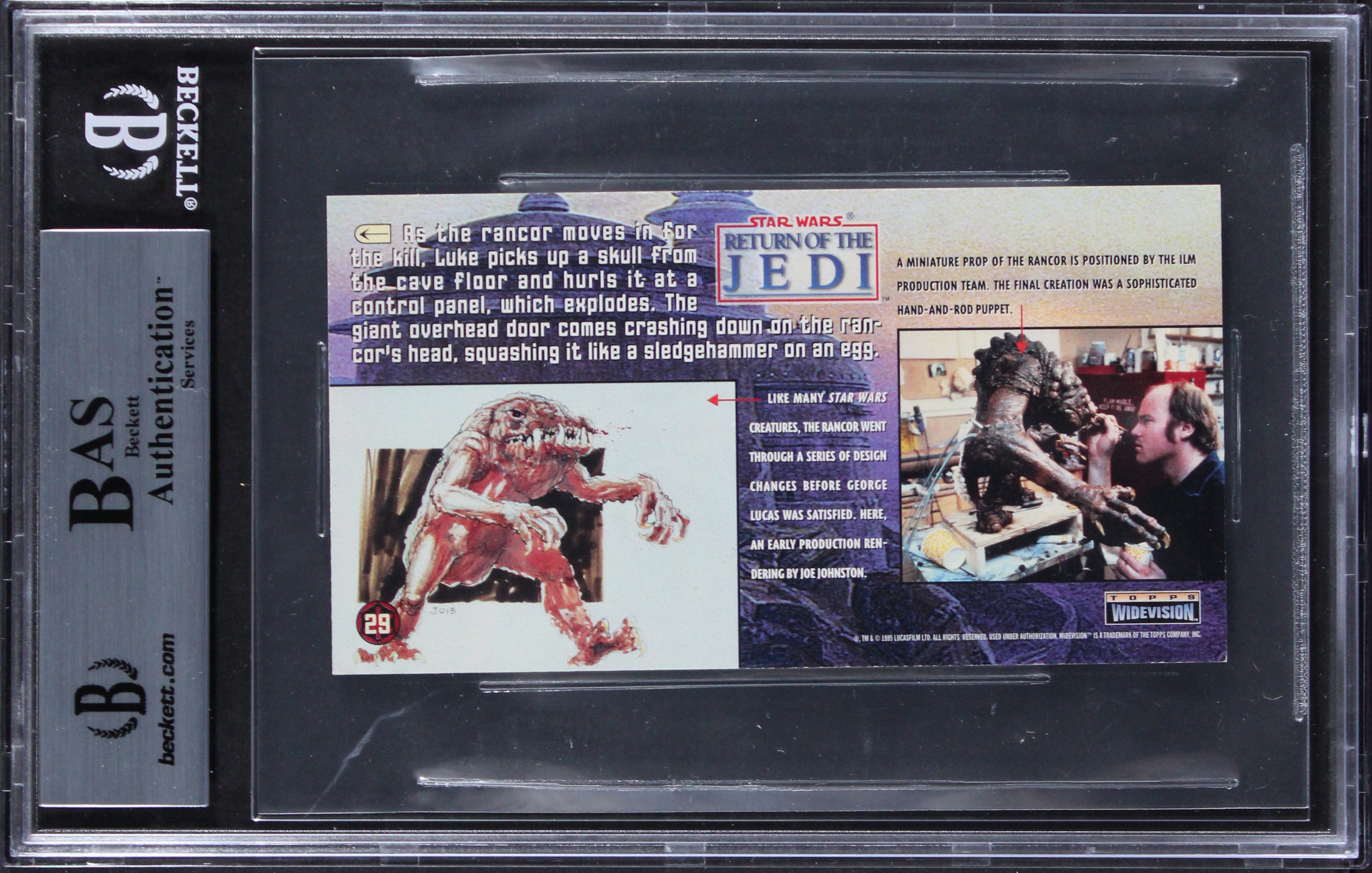 (2) Muren & Marks Signed 1996 Star Wars ROTJ Widevision #29 Card BAS Slabbed