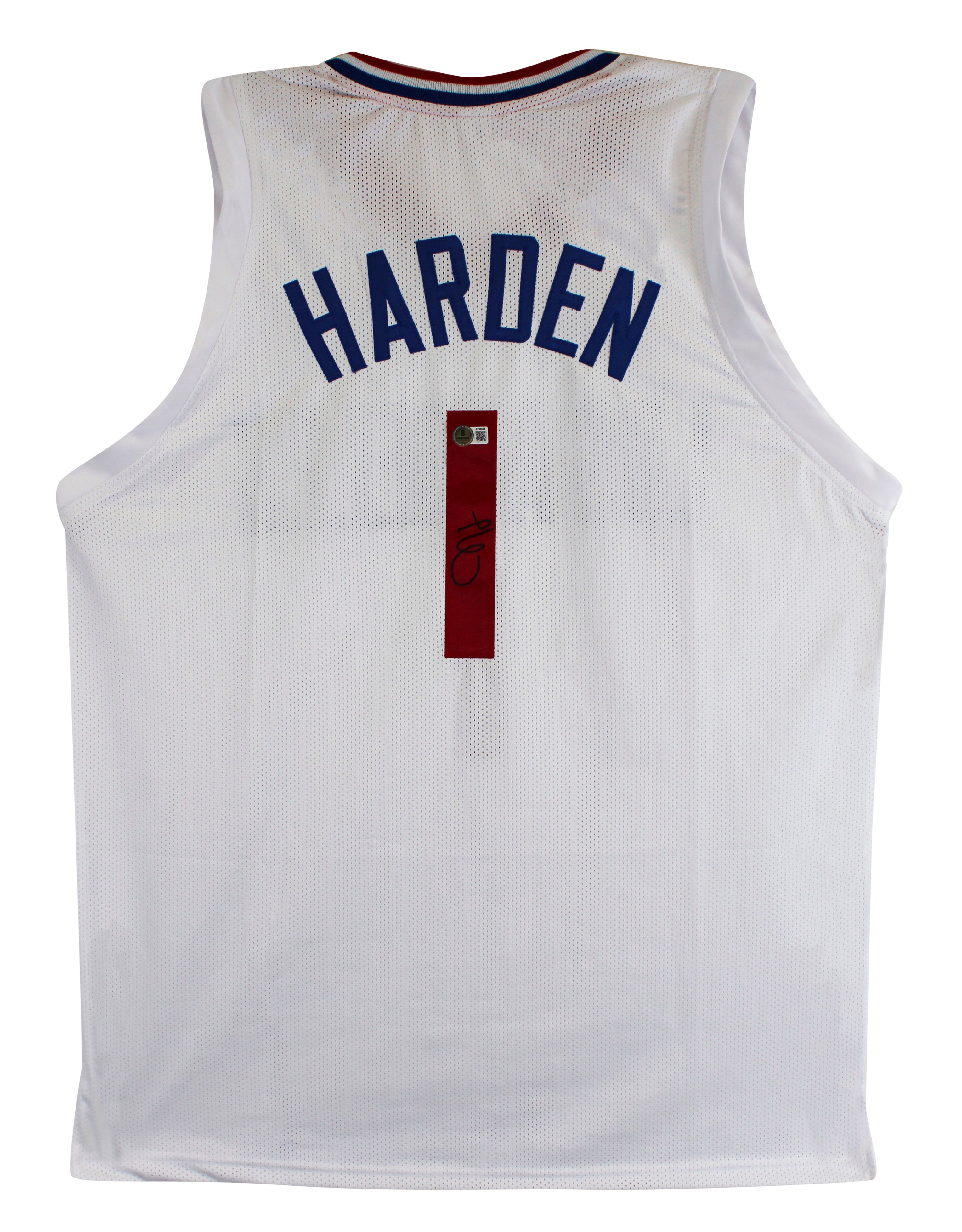 James Harden Authentic Signed White Pro Style Jersey Autographed BAS