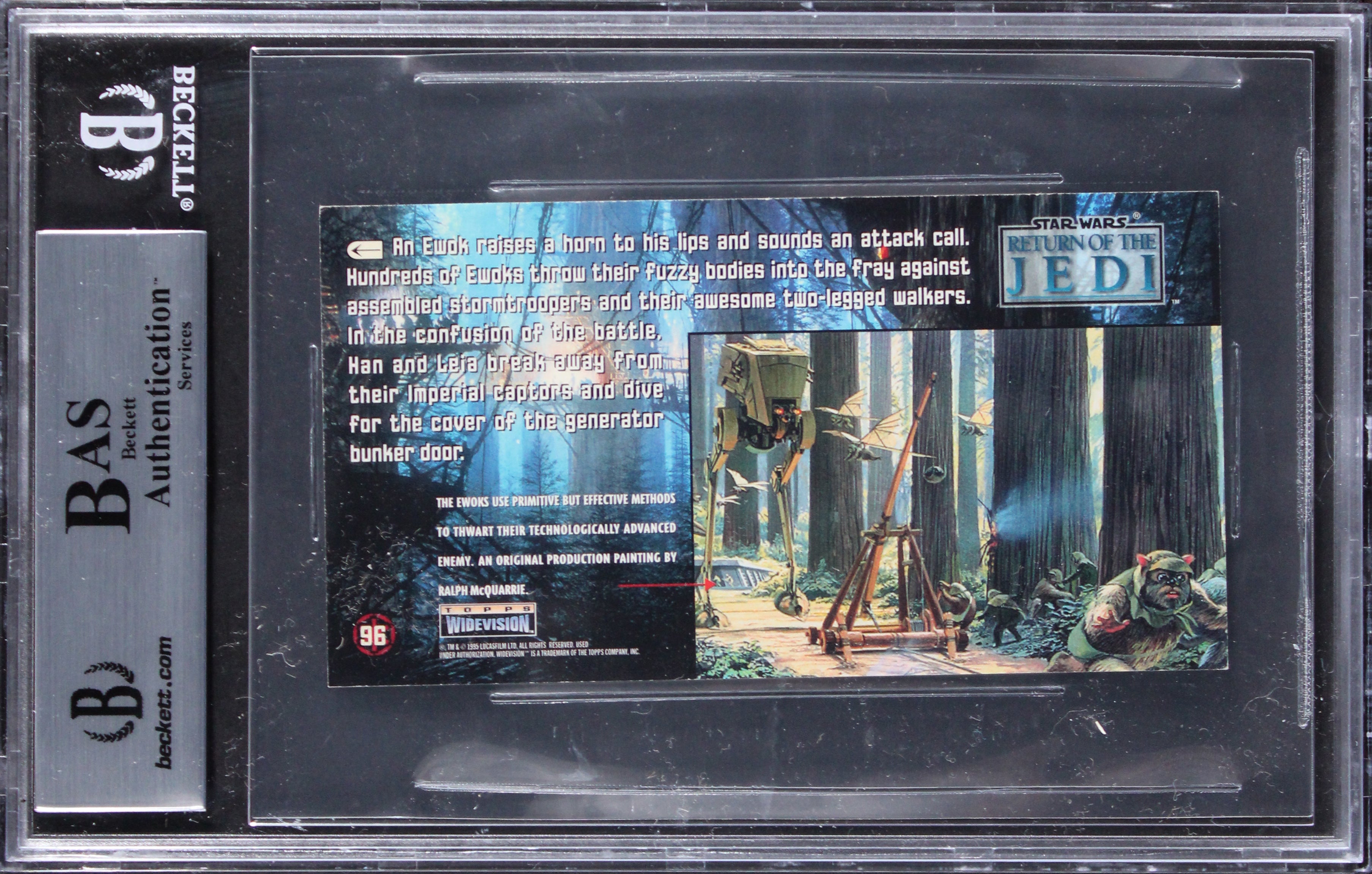 (2) Huston & Pike Signed 1996 Star Wars ROTJ Widevision #99 Card BAS Slabbed