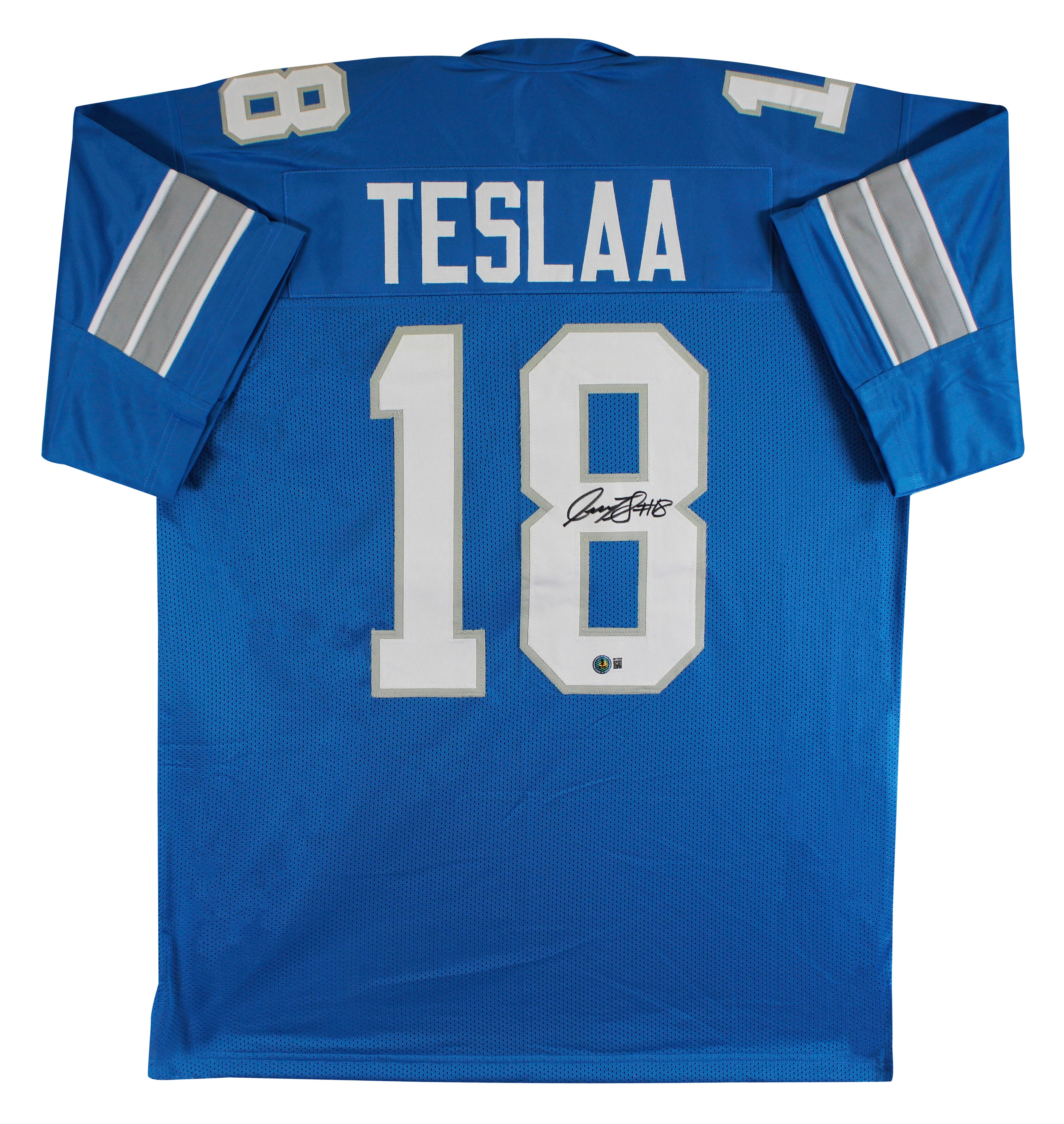 Isaac TeSlaa Authentic Signed Blue Pro Style Jersey Autographed BAS Witnessed