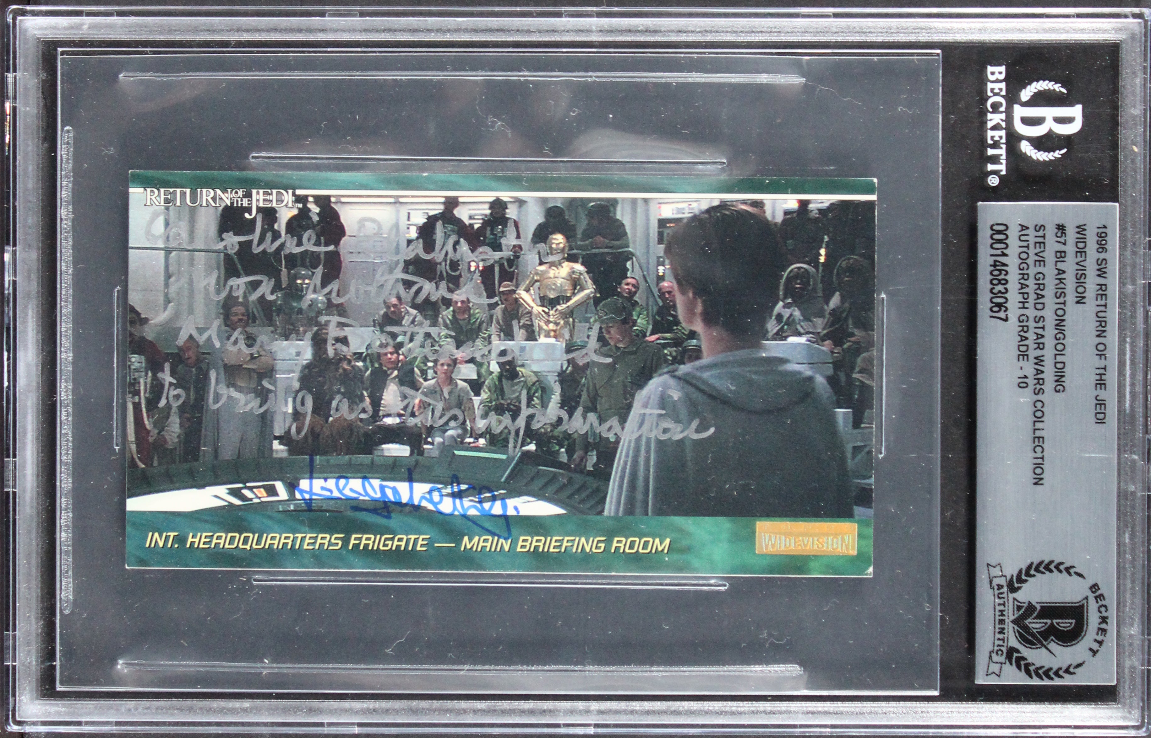 (2) Blakiston & Golding Signed 1996 Star Wars ROTJ #99 Card Auto 10! BAS Slab