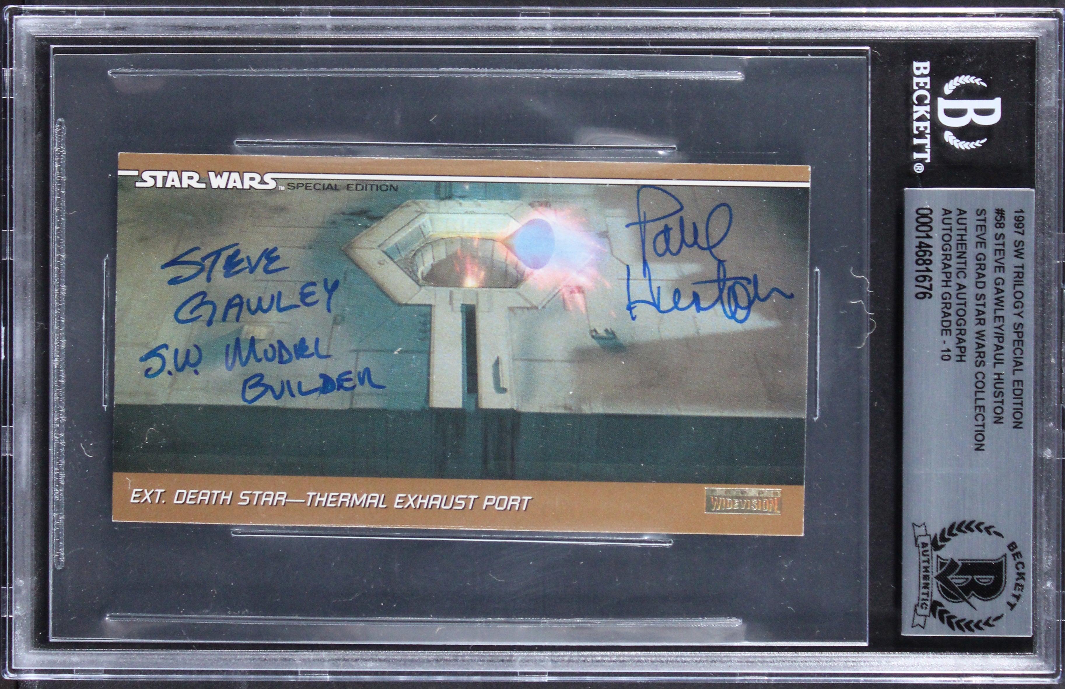 (2) Gawley & Huston Signed 1997 Star Wars TSE #58 Card Auto 10! BAS Slabbed