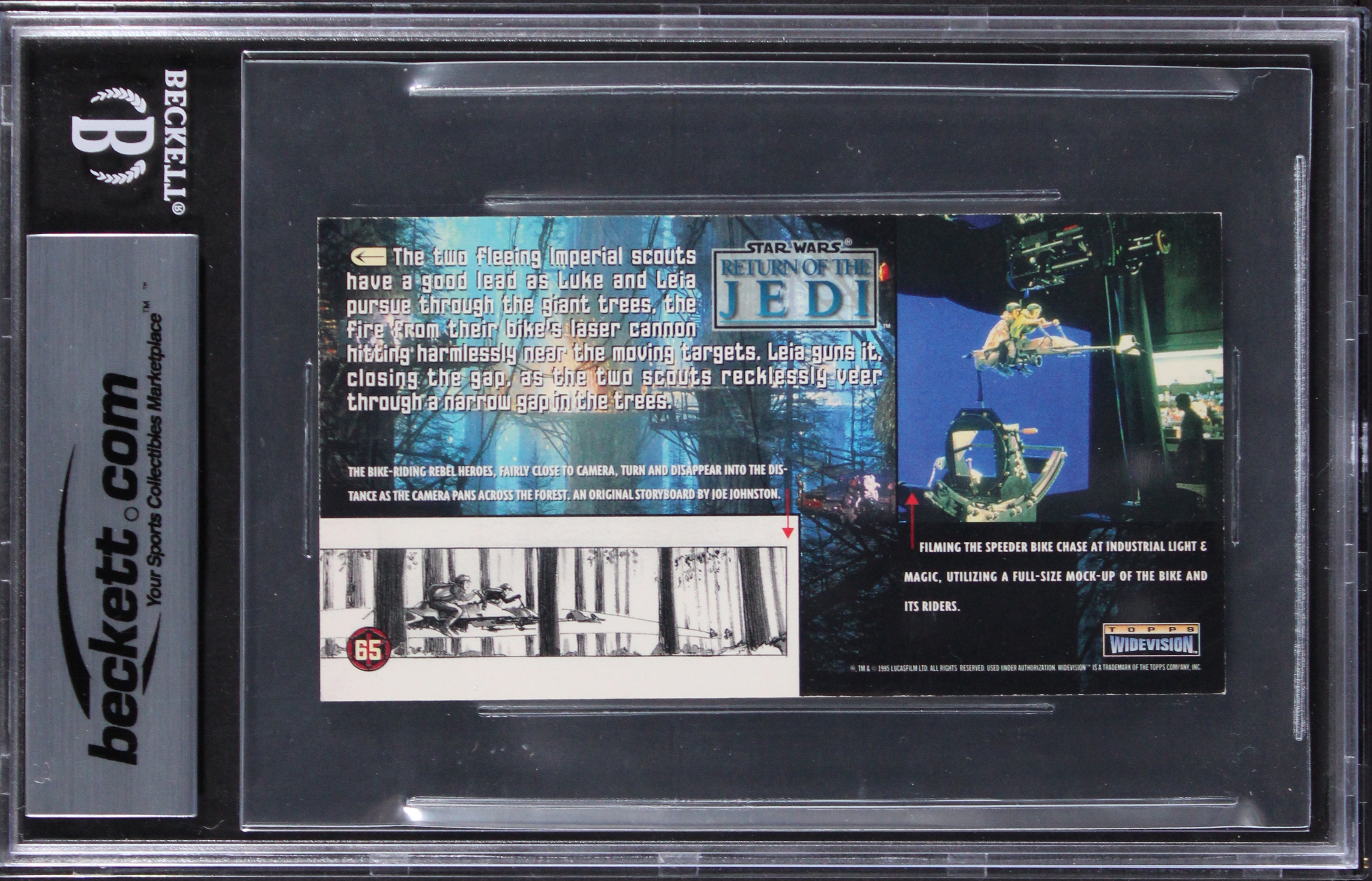 (2) Muren +1 Signed 1996 Star Wars ROTJ Widevision #65 Card Auto 10! BAS Slabbed