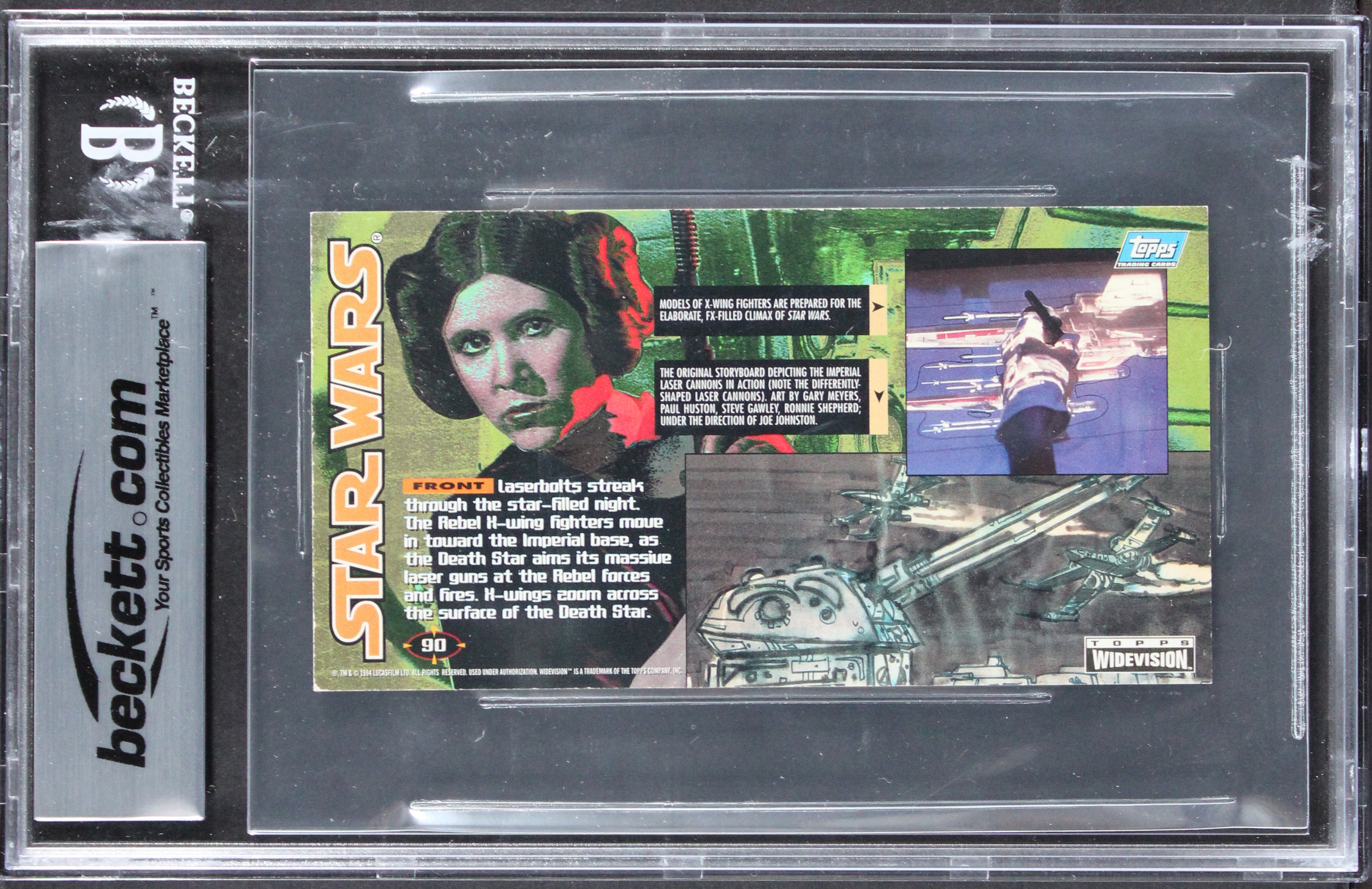 (2) Green, Aschkynazo Signed 1995 Star Wars Widevision #90 Card Auto 10 BAS Slab