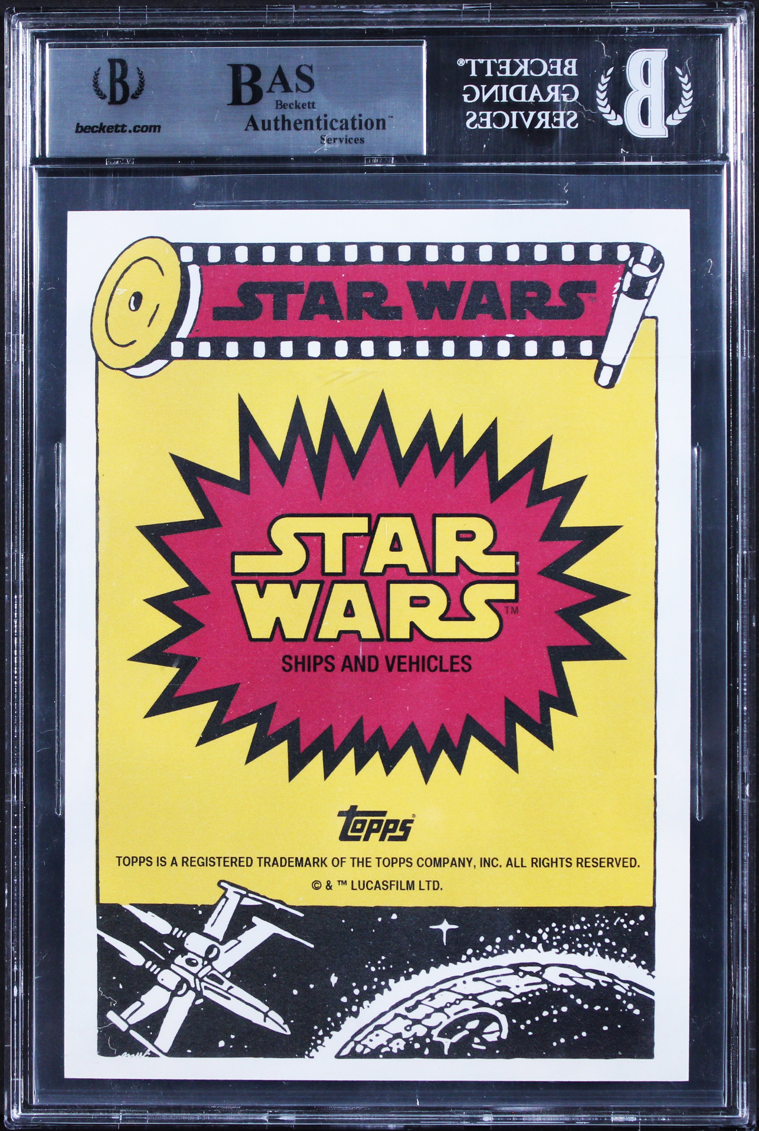 (2) Huston & Dusseault Signed 2015 Star Wars FA Trailer OVS #31 Card BAS Slab
