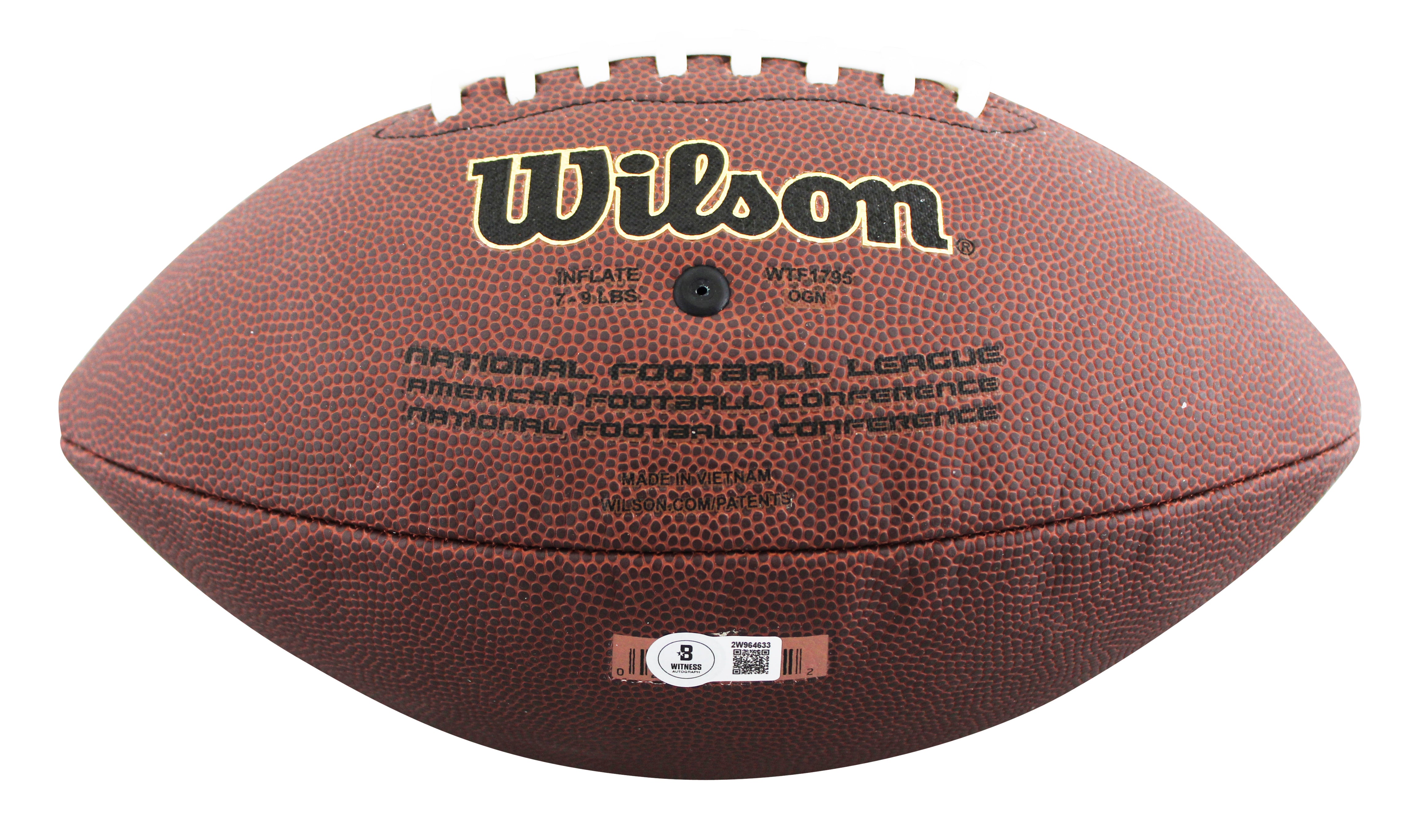 Jets Darrelle Revis Authentic Signed Wilson Super Grip Football BAS Witnessed
