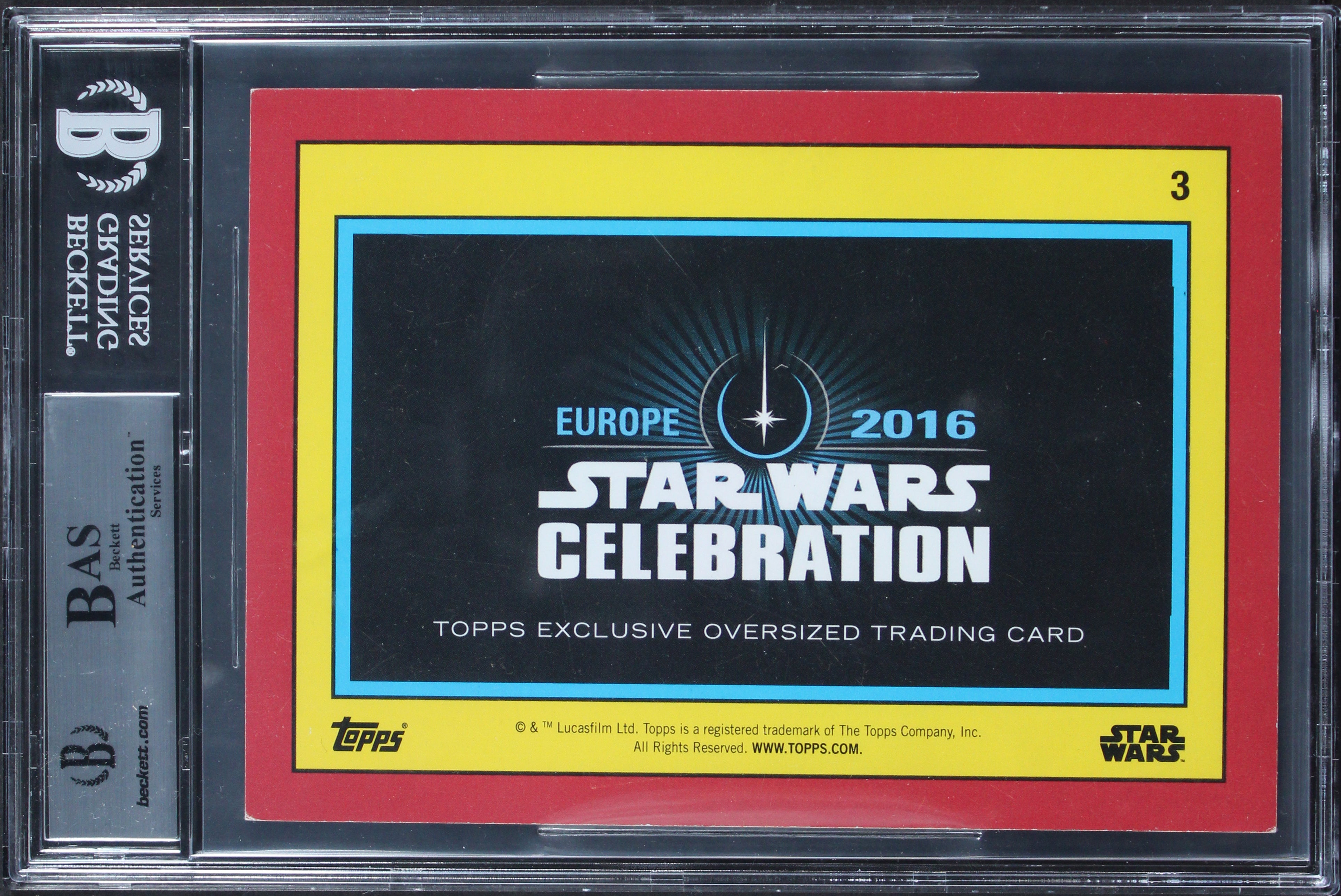 (11) Baker, Blake Rose +8 Signed 2016 Star Wars Celebration OVS #3 Card BAS Slab