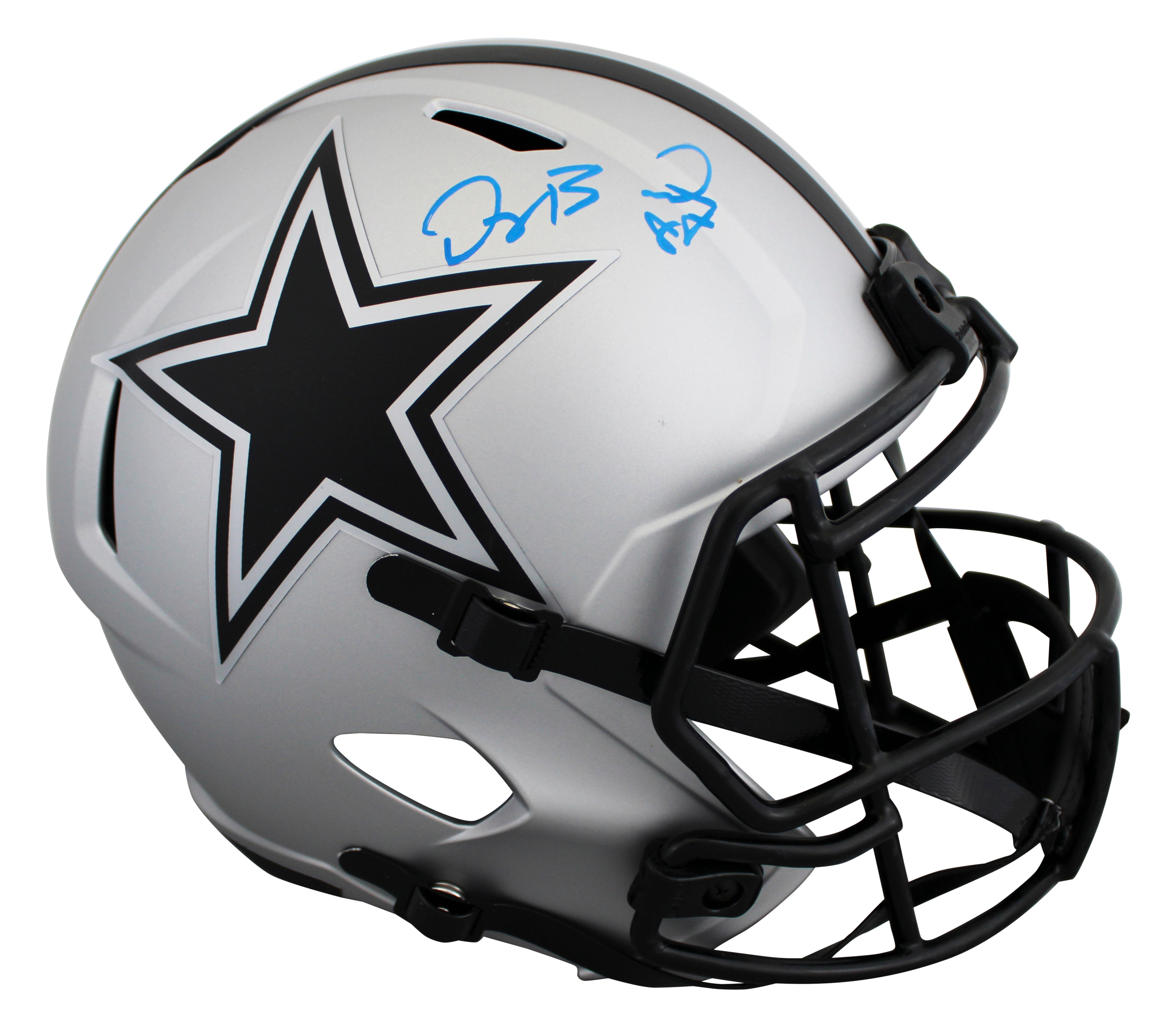 Cowboys Dez Bryant Signed Rave Full Size Speed Rep Helmet W/ Case BAS Witnessed