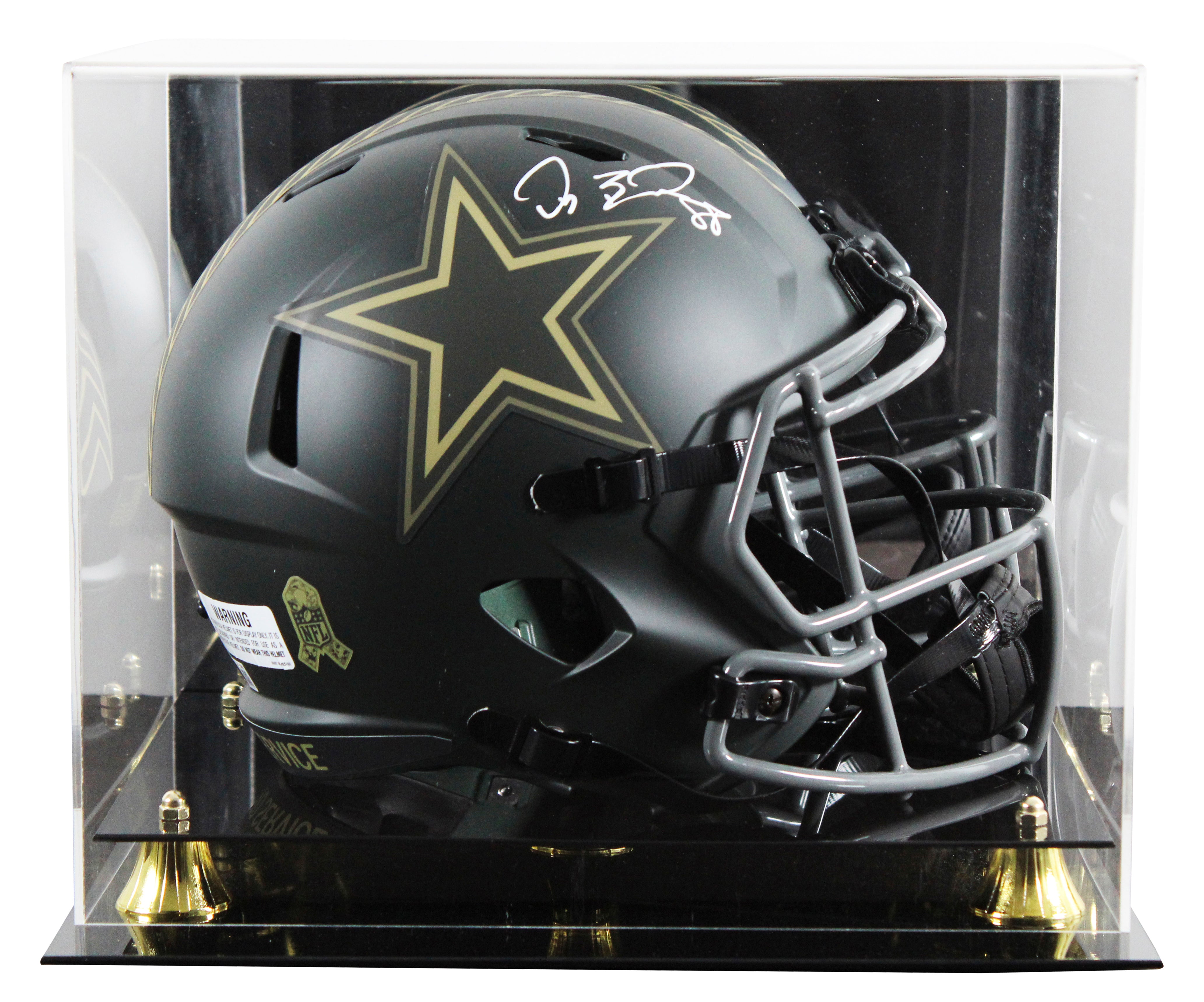Cowboys Dez Bryant Signed STS IV Full Size Speed Rep Helmet W/ Case BAS Witness
