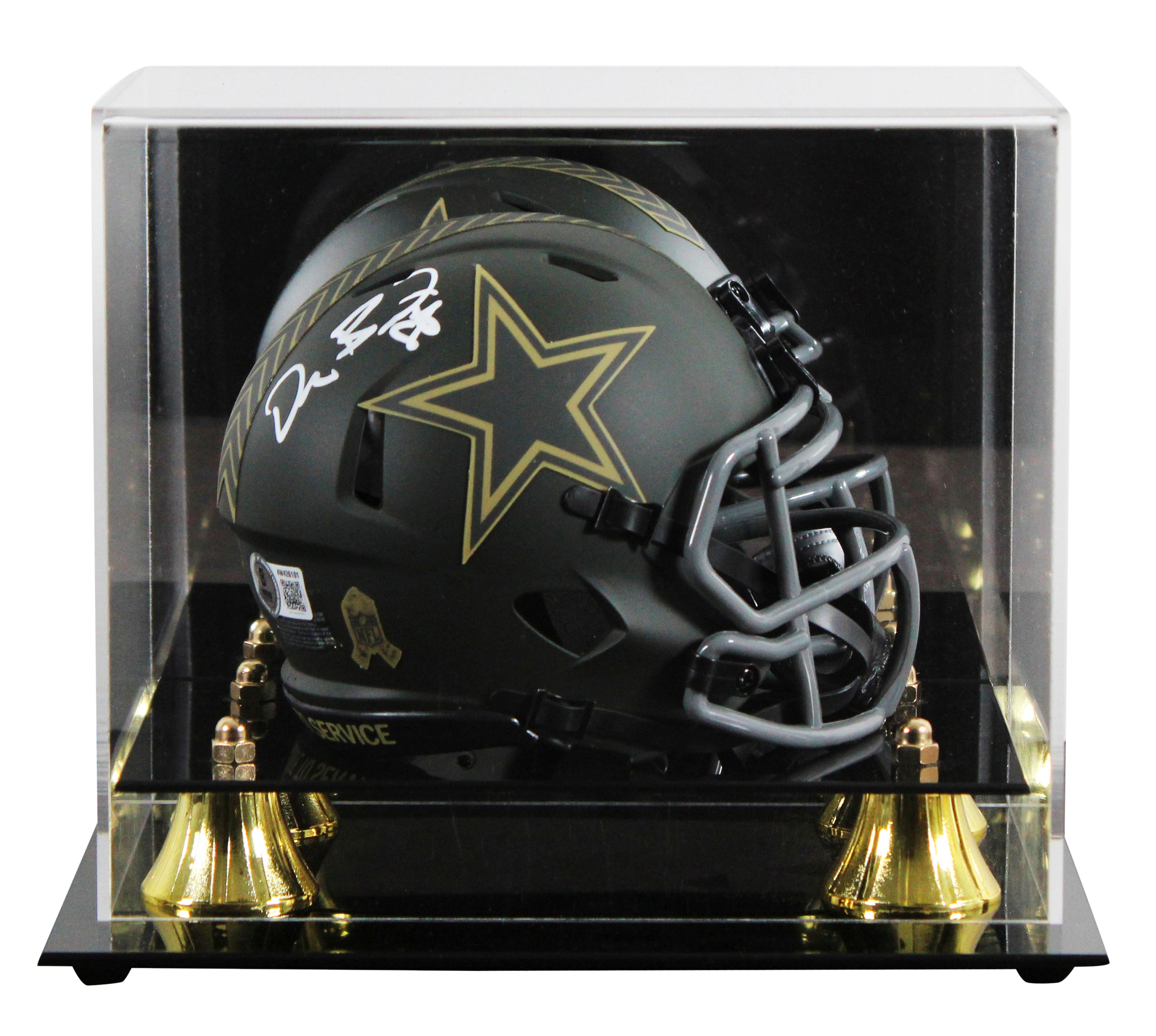 Cowboys Dez Bryant Signed STS IV Speed Mini Helmet W/ Case BAS Witnessed