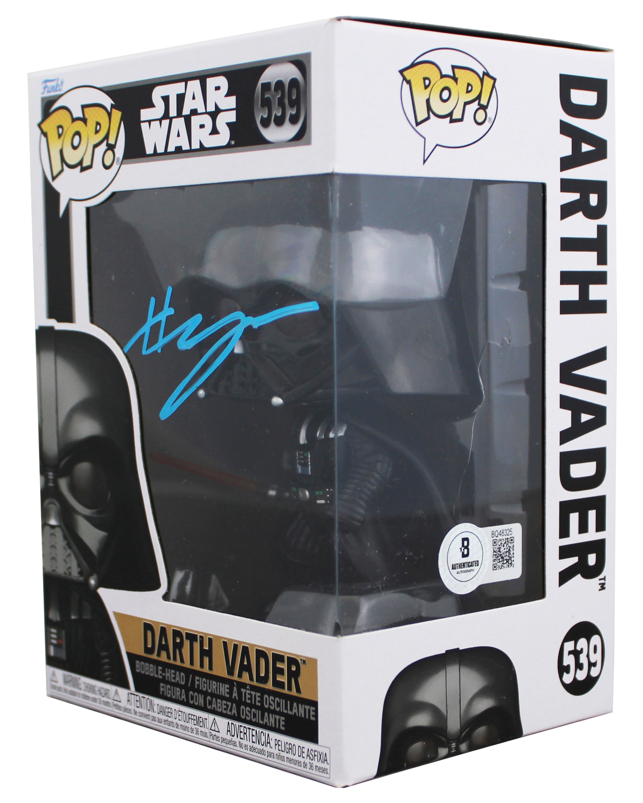Hayden Christensen Star Wars Signed Vader #539 Funko Pop Figure BAS #BQ48325
