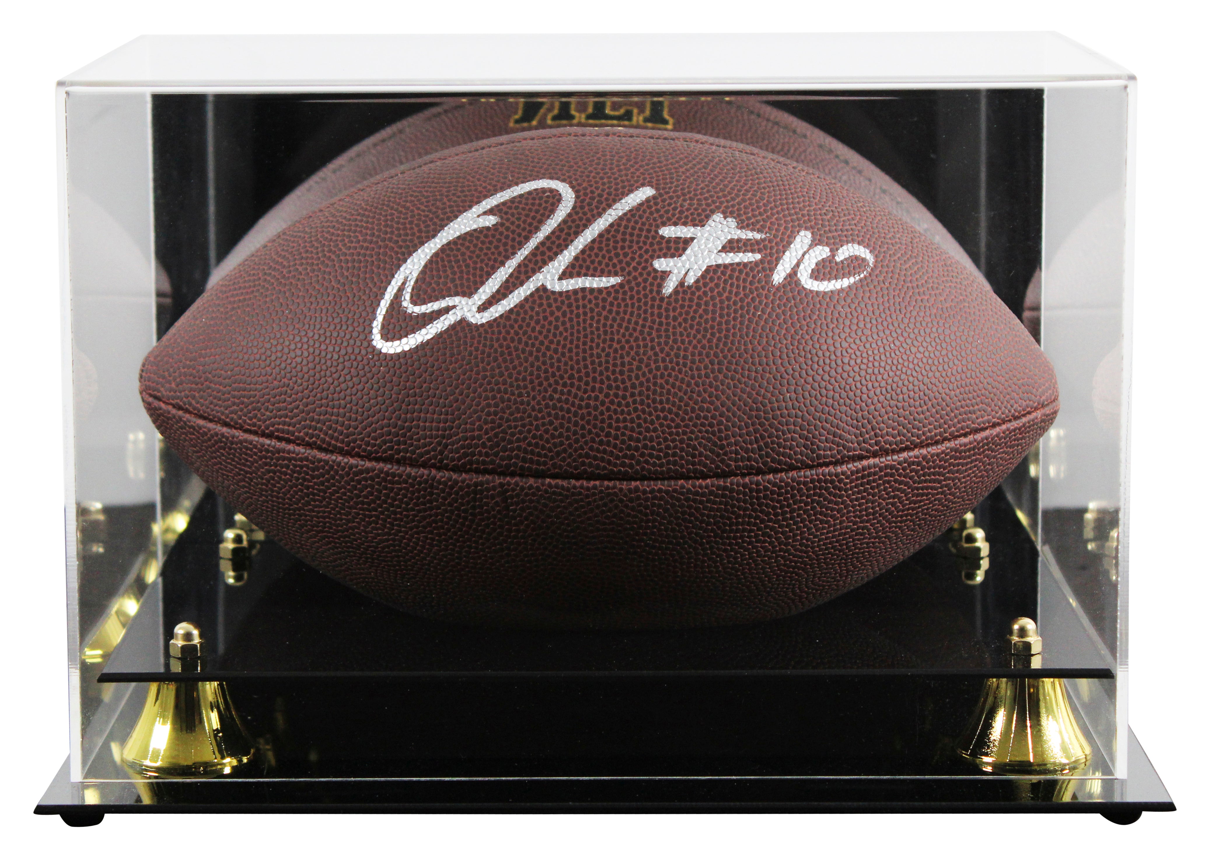 Browns Quinshon Judkins Signed Wilson Super Grip Football W/ Case BAS Witnessed