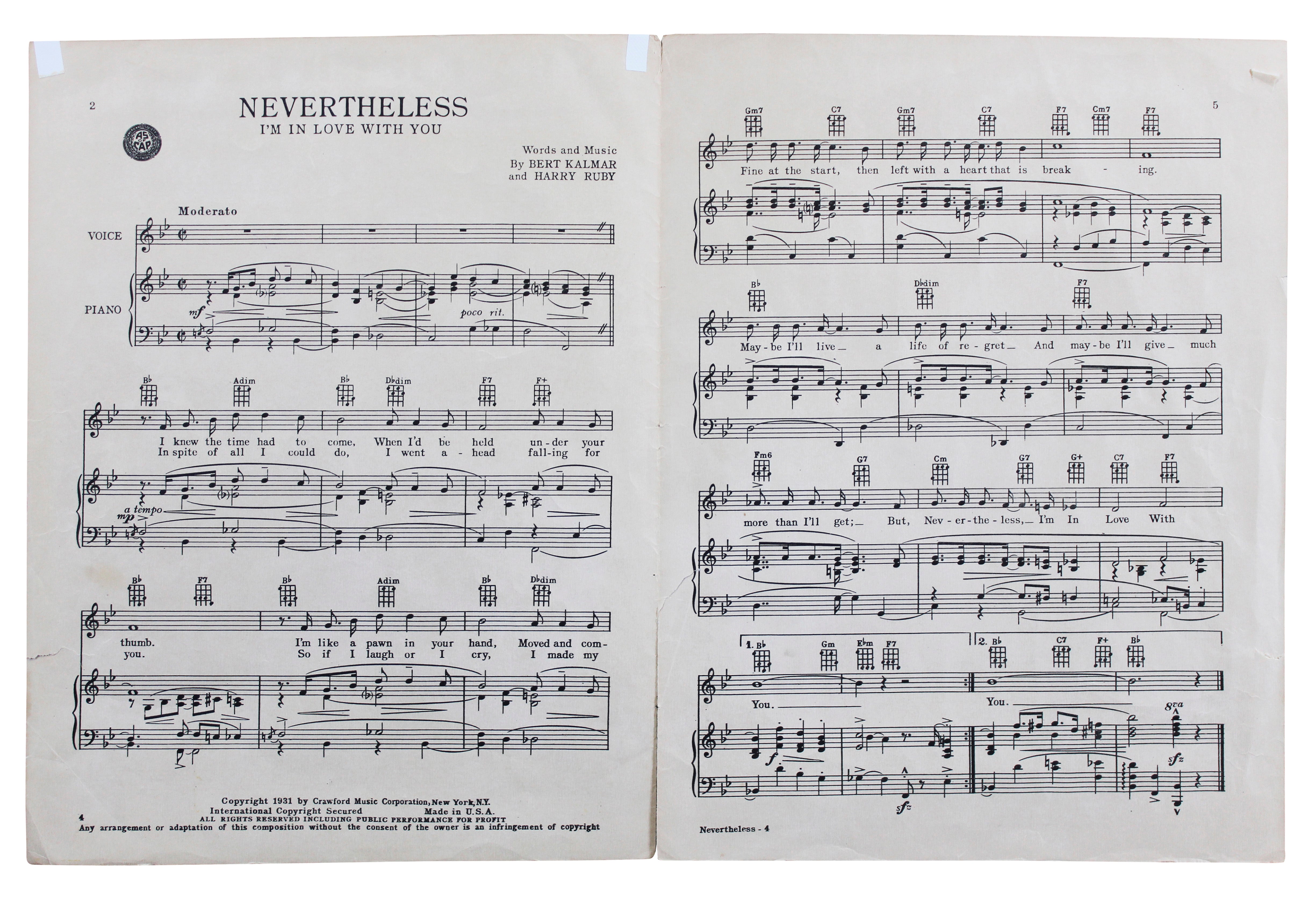 Fred Astaire Authentic Signed 9x12 Three Little Words Music Program BAS #BT57798