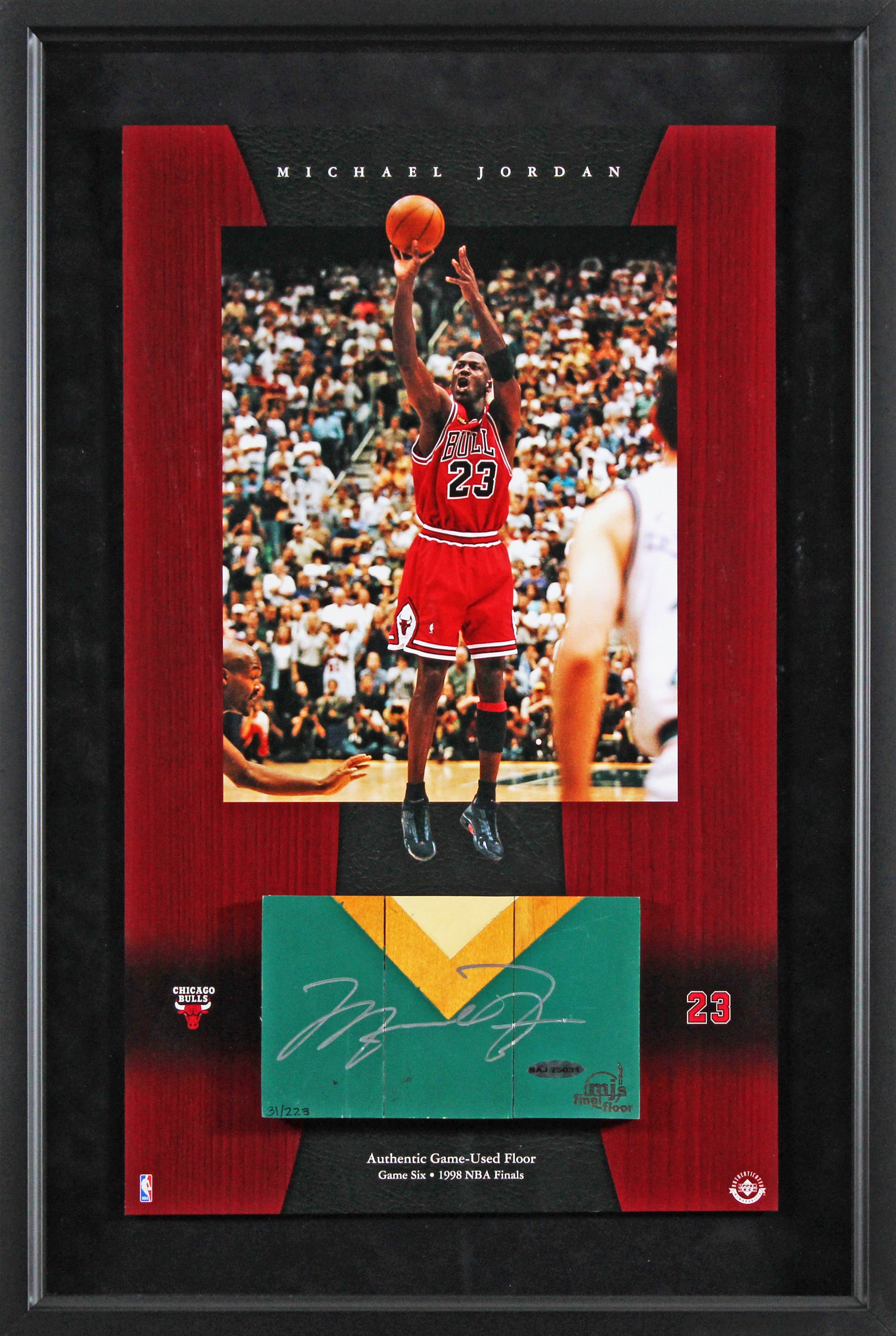Michael Jordan Signed & Framed 1998 Finals Gm 6 Game Used Floorboard LE /233 UDA