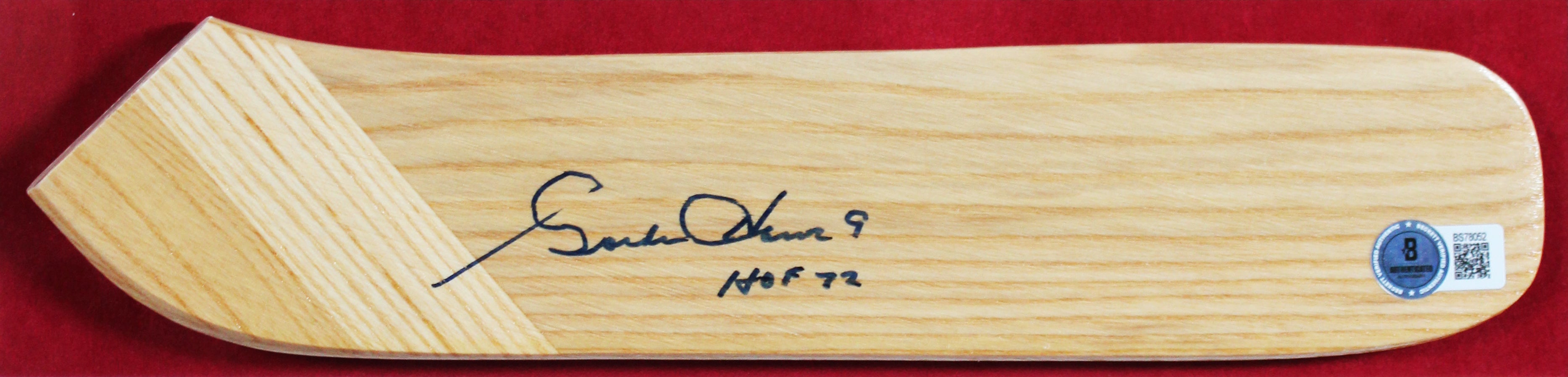 Red Wings Gordie Howe "HOF 72" Signed Hockey Stick Framed Display BAS #BS78052