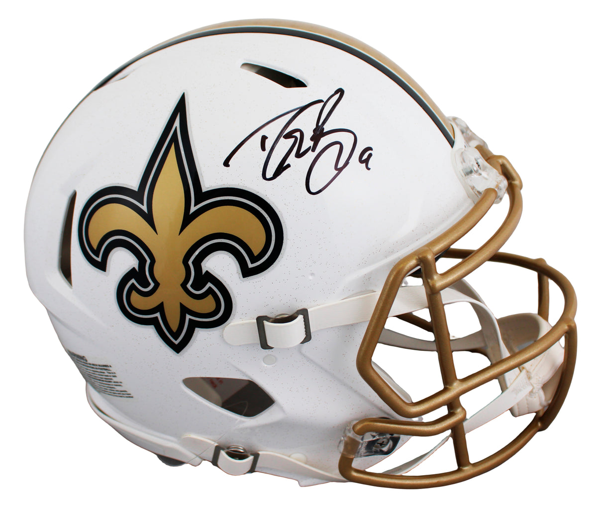 Saints Drew Brees Signed 2025 On-Field Alt F/S Speed Proline Helmet W/ Case BAS