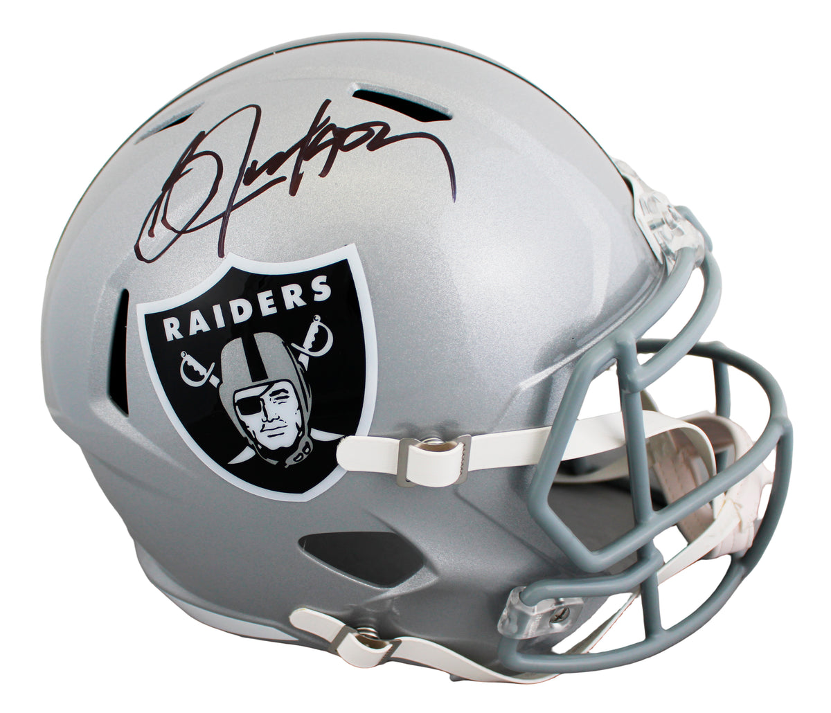 Raiders Bo Jackson Signed Full Size Speed Rep Helmet W/ Case BAS Witnessed