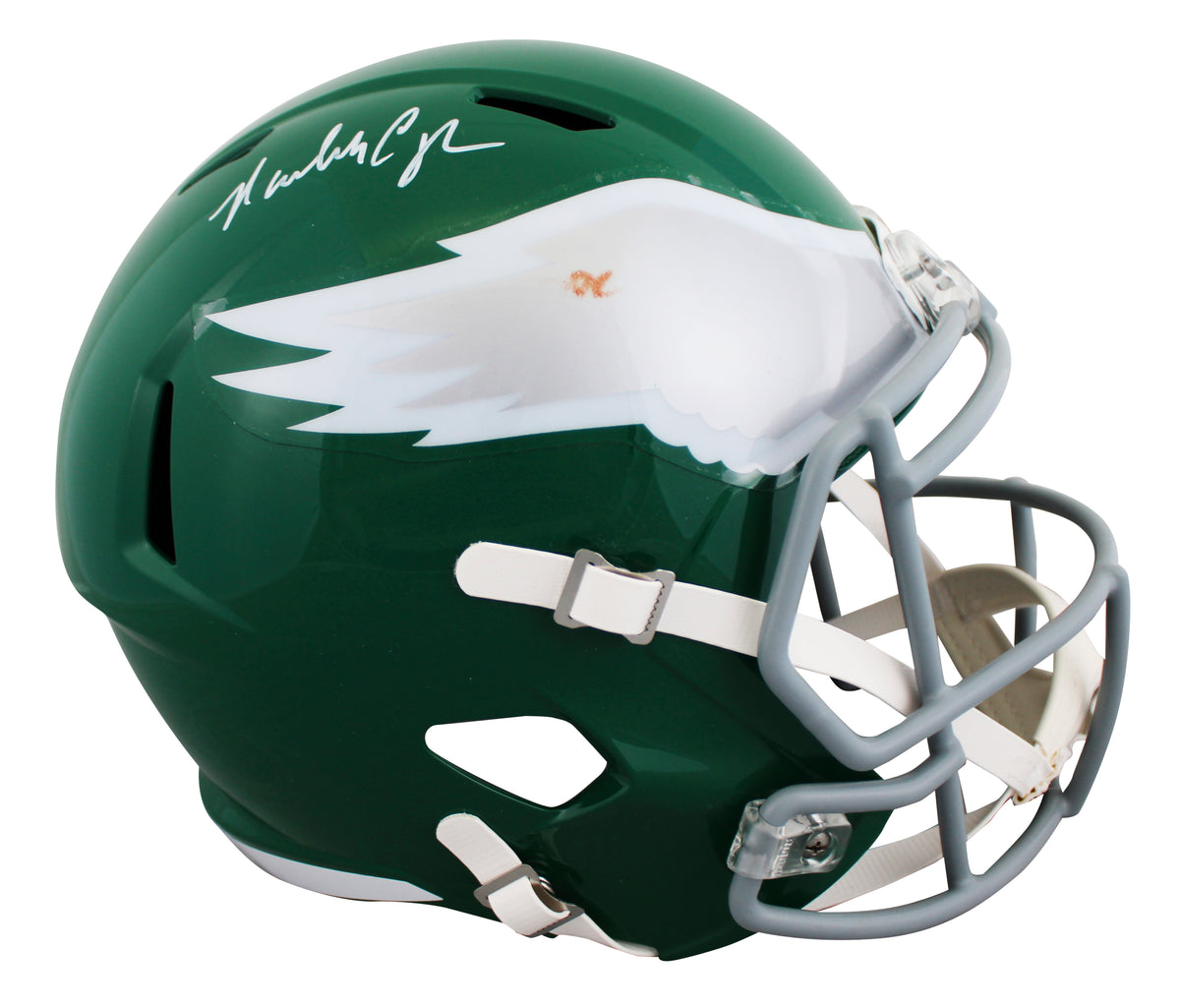 Eagles Randall Cunningham Signed 1974-95 TB F/S Speed Rep Helmet BAS W #1W696699