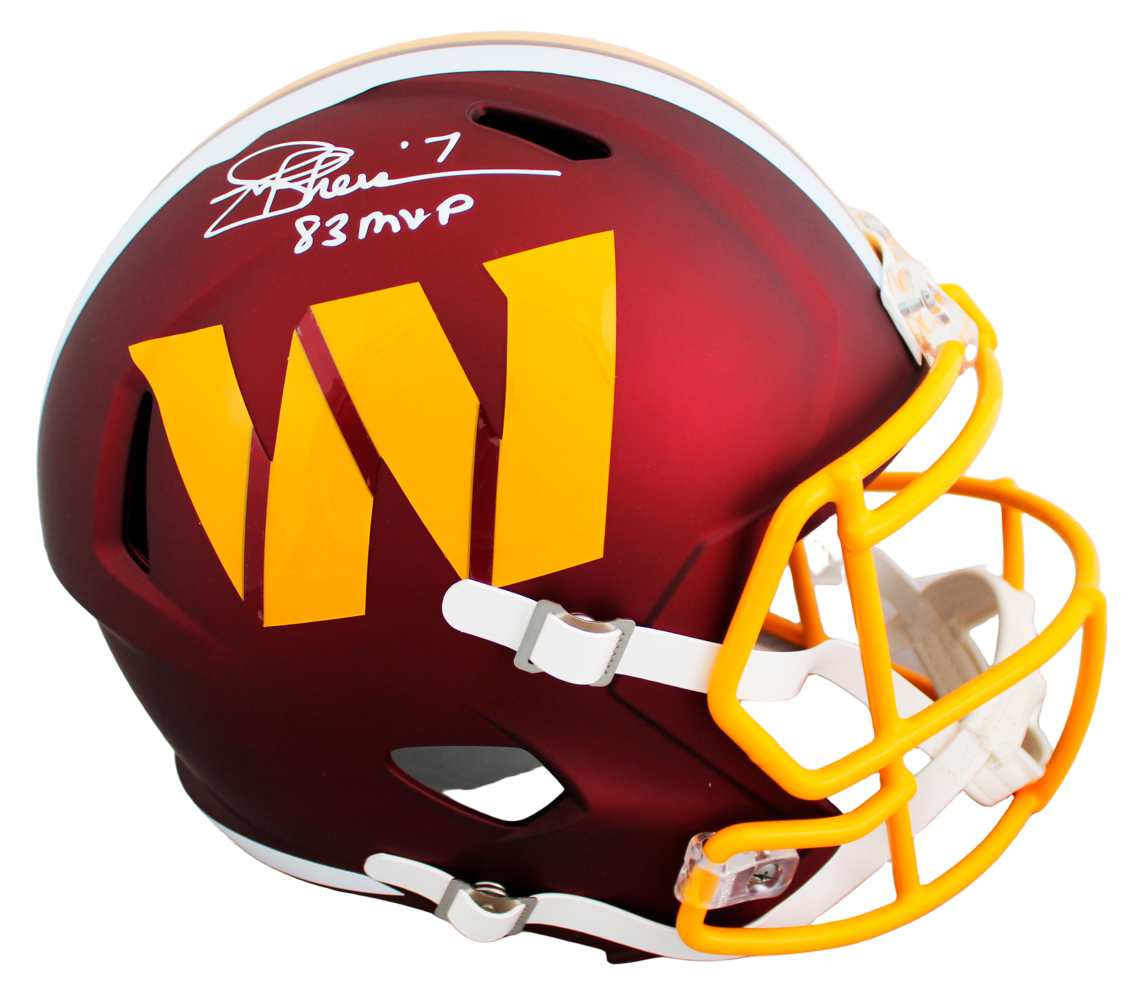 Joe Theismann Signed 2025 On-Field Alt Full Size Speed Rep Helmet W/ Case BAS W