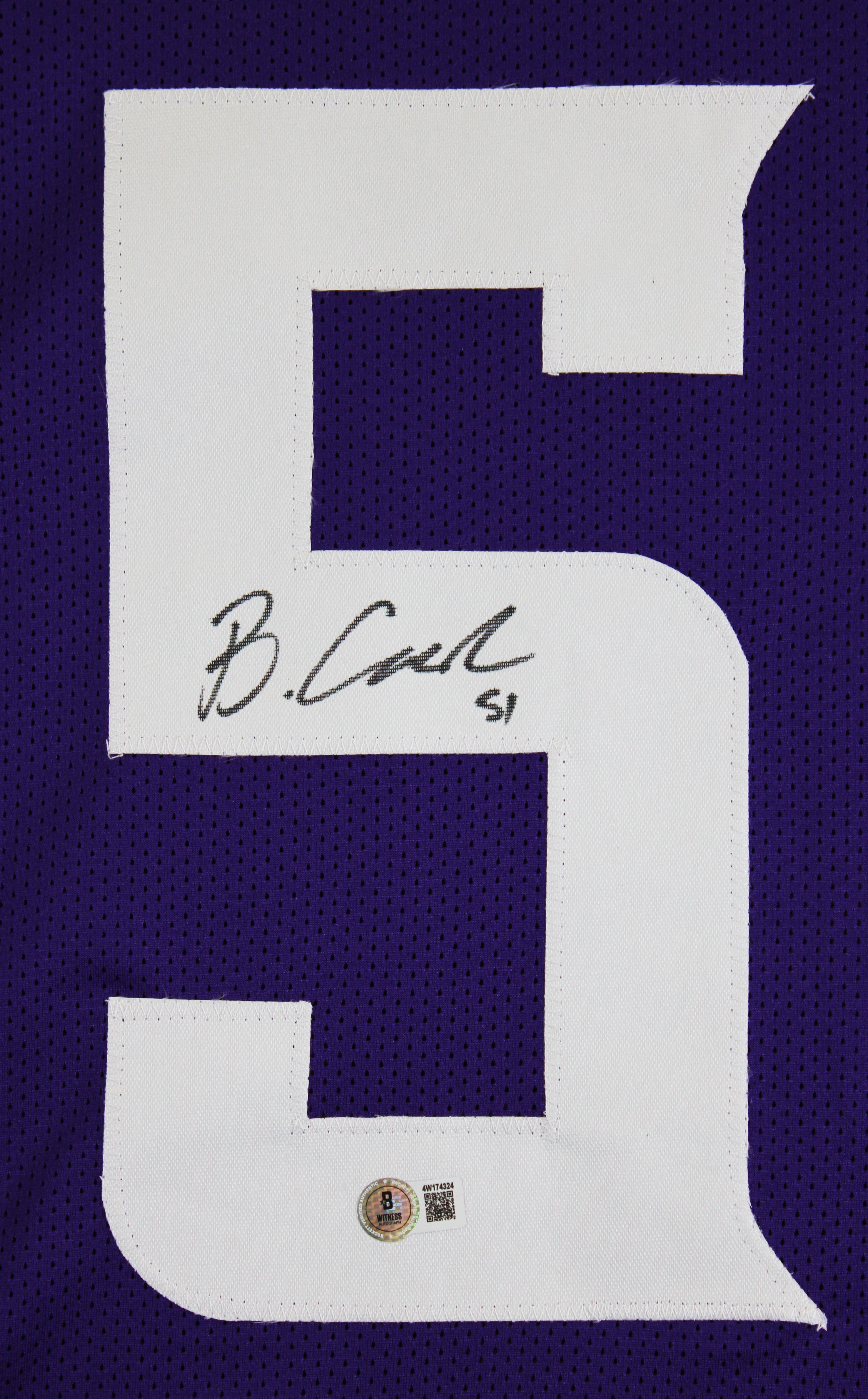 Blake Cashman Authentic Signed Purple Pro Style Jersey Autographed BAS Witnessed