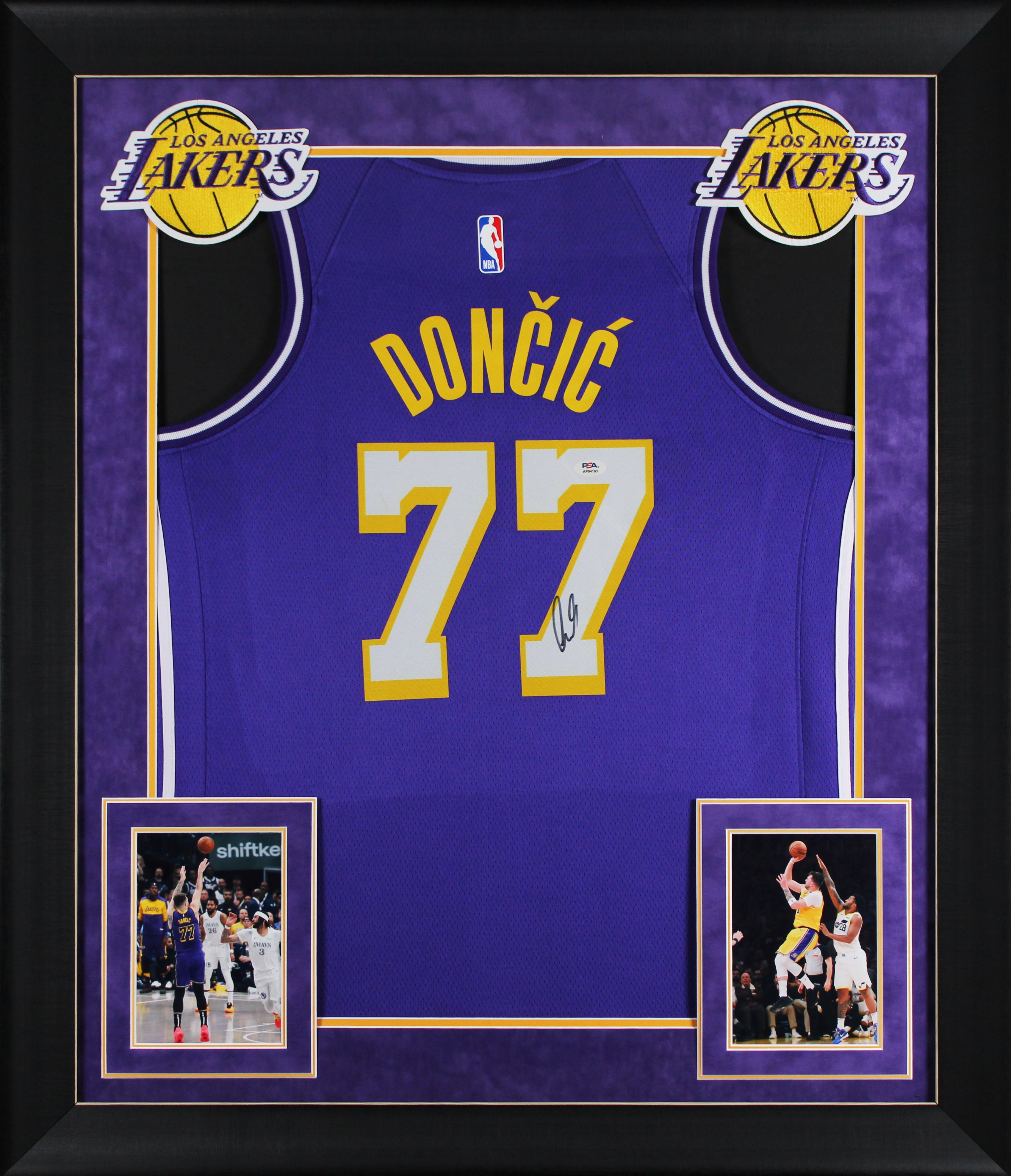 Lakers Luka Doncic Signed Purple Nike Swingman Framed Jersey PSA/DNA #AP94193