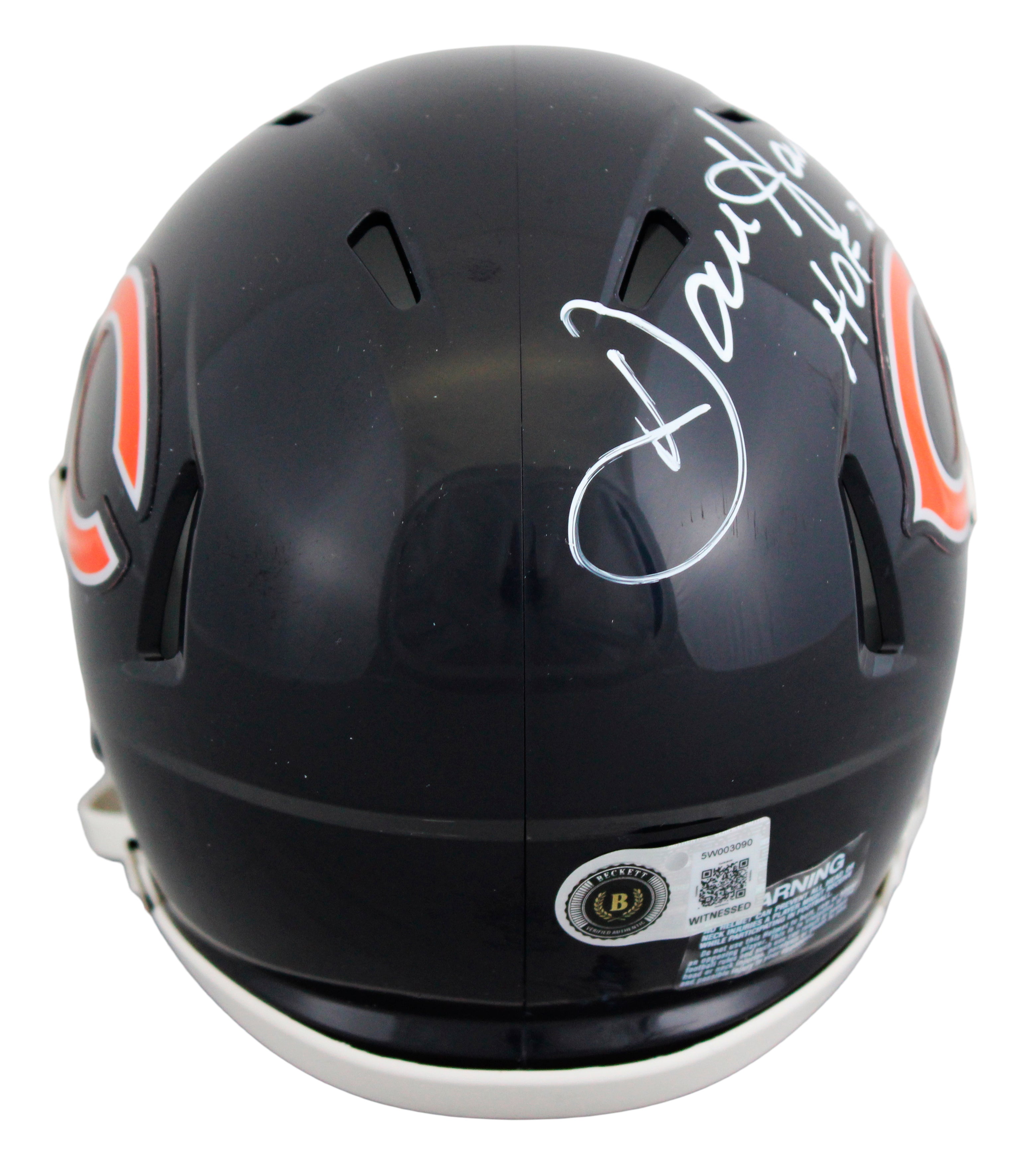 Bears Dan Hampton "HOF 02" Authentic Signed Speed Mini Helmet BAS Witnessed