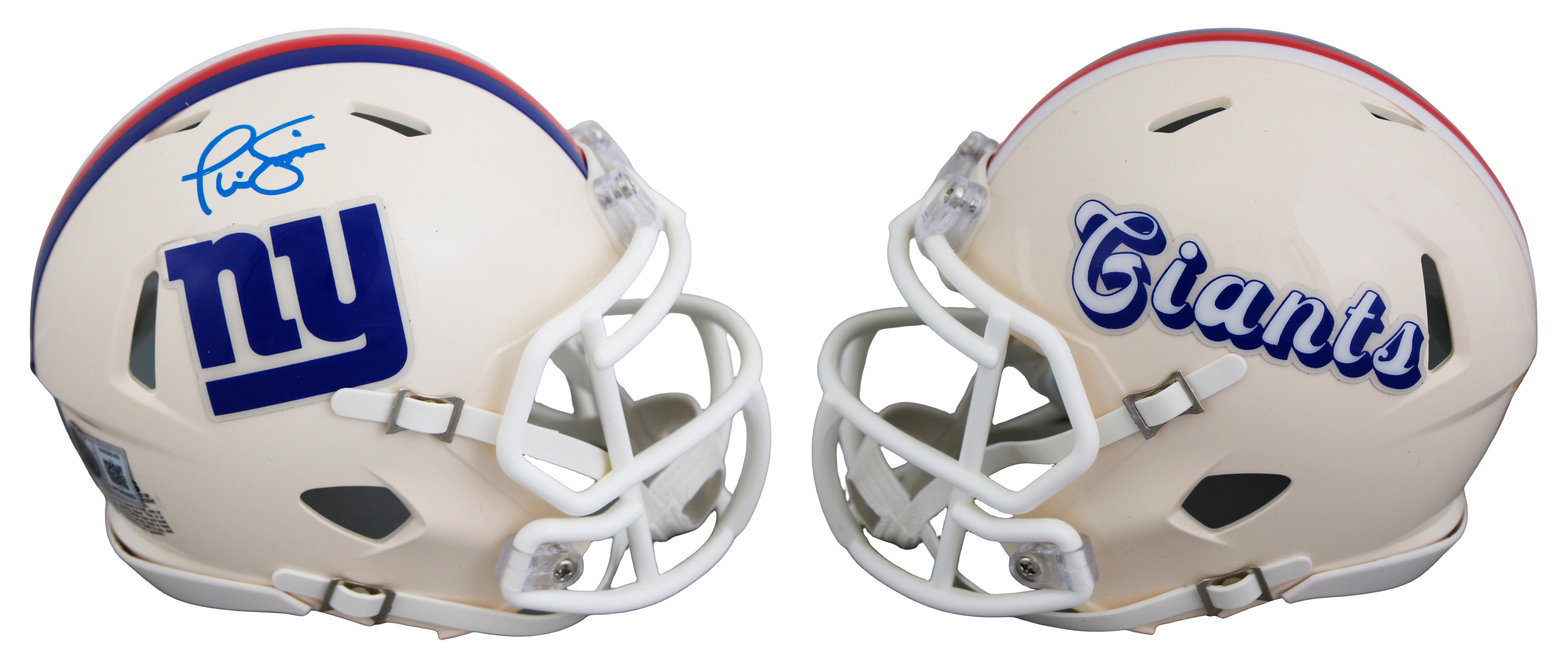 Giants Phil Simms Authentic Signed Retro Speed Mini Helmet W/ Case BAS Witnessed