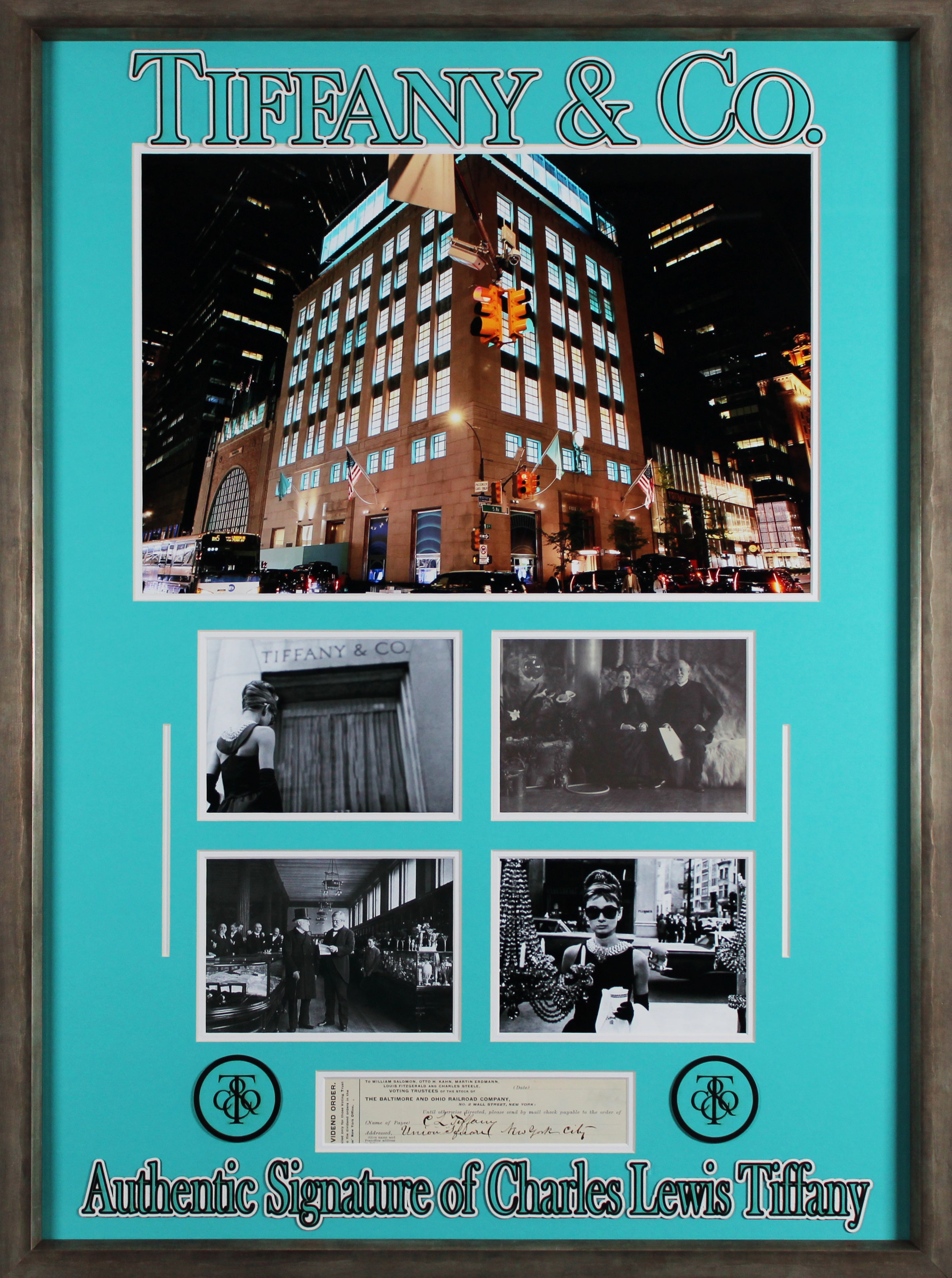 Charles Tiffany Authentic Signed & Framed 1.5x8.5 Cut Signature BAS #AE13690