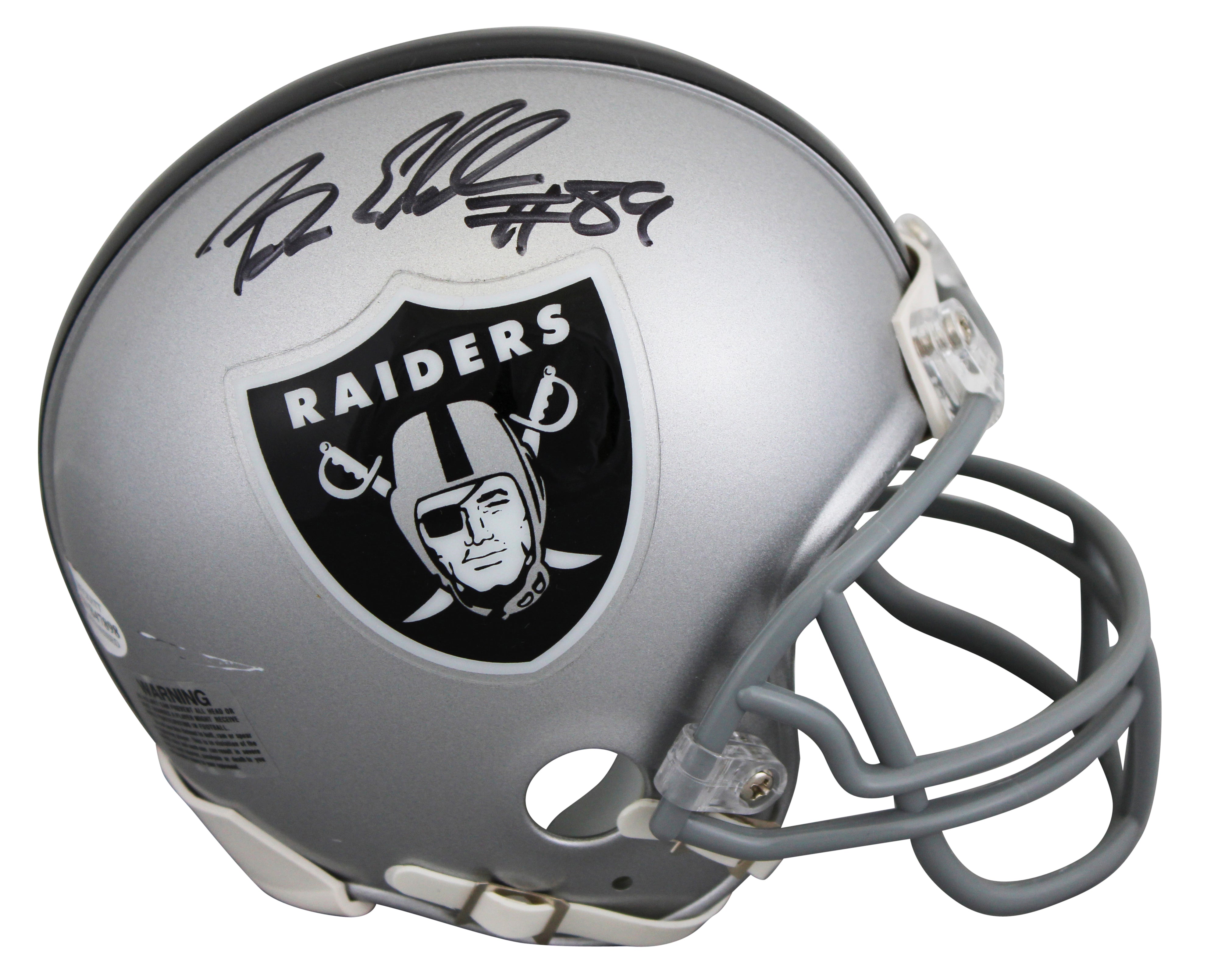 Raiders Bryan Edwards Authentic Signed VSR4 Mini Helmet BAS Witnessed #WB47898