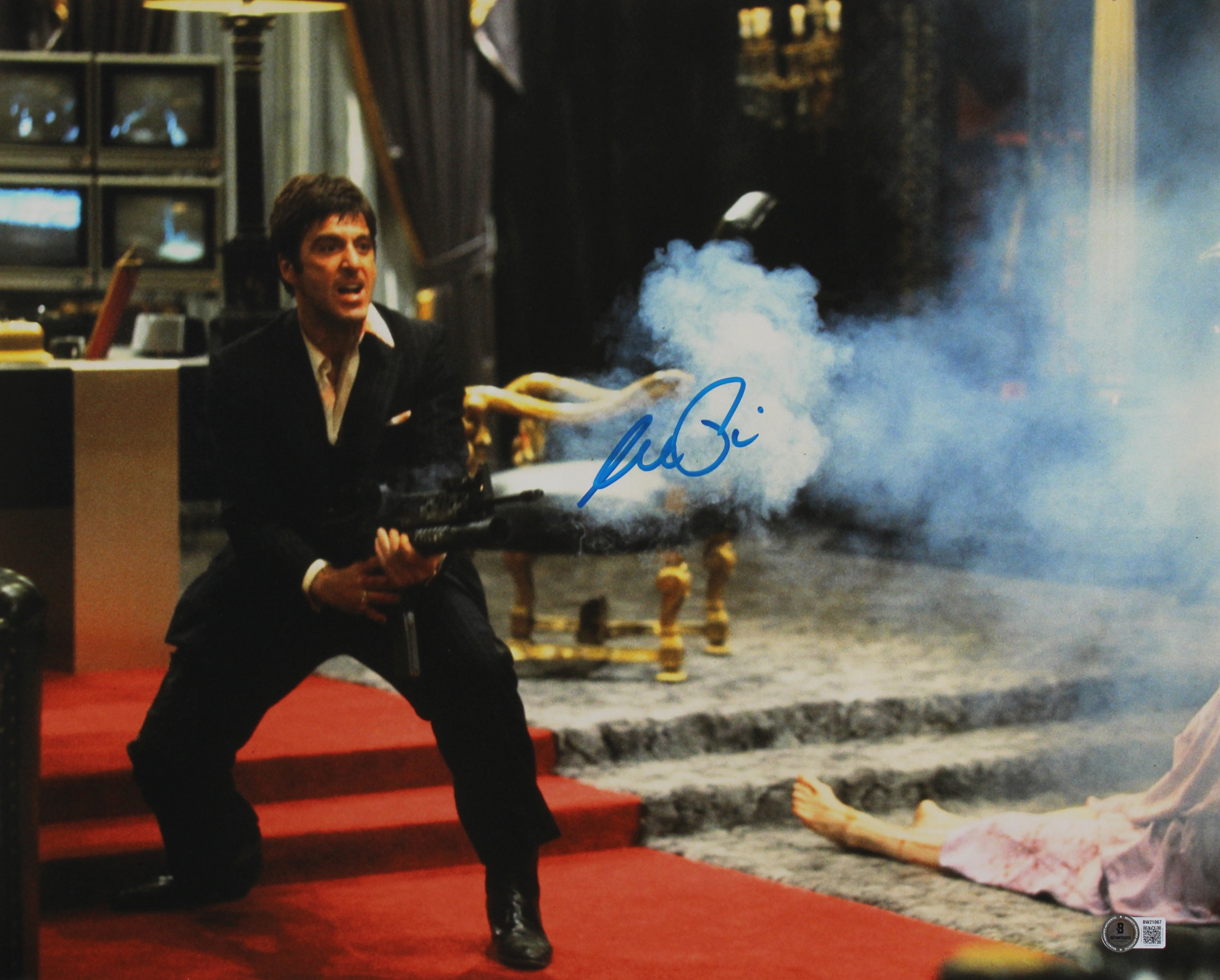 Al Pacino Scarface Authentic Signed 16x20 Horizontal Shooting Photo BAS 6