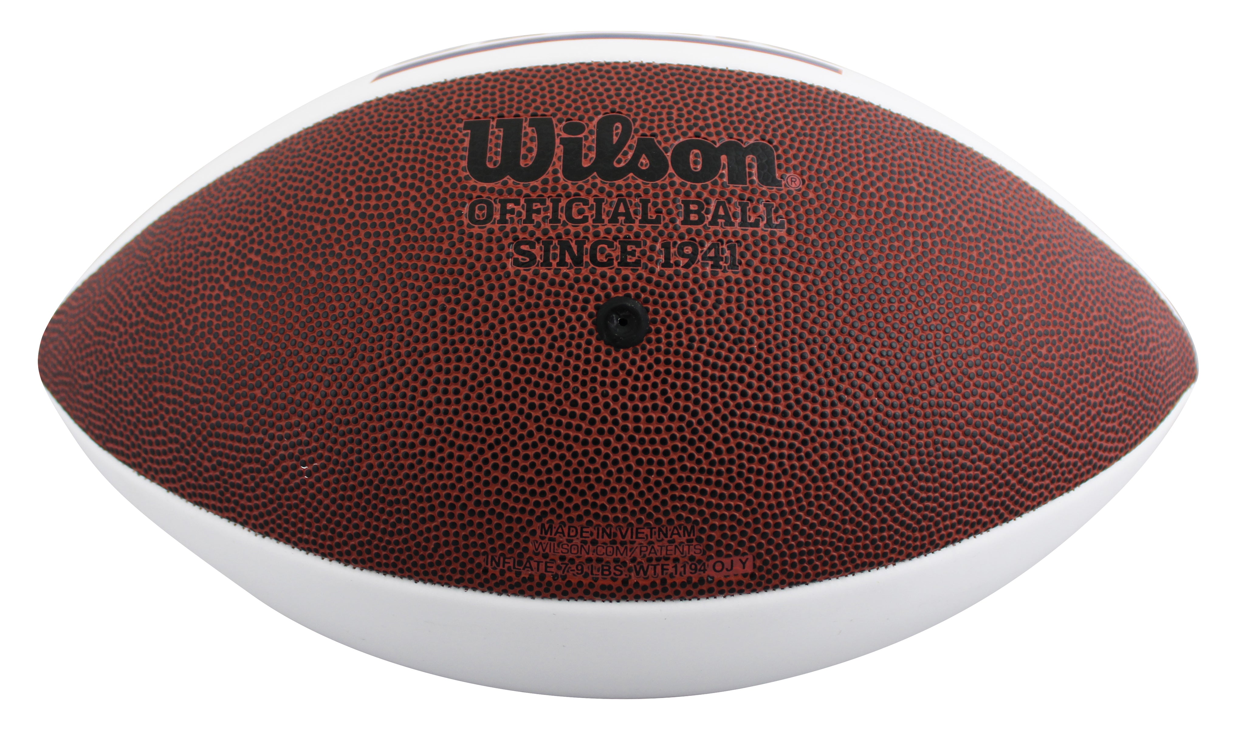 Giants Phil Simms Signed Wilson White Panel Logo Football BAS Witnessed