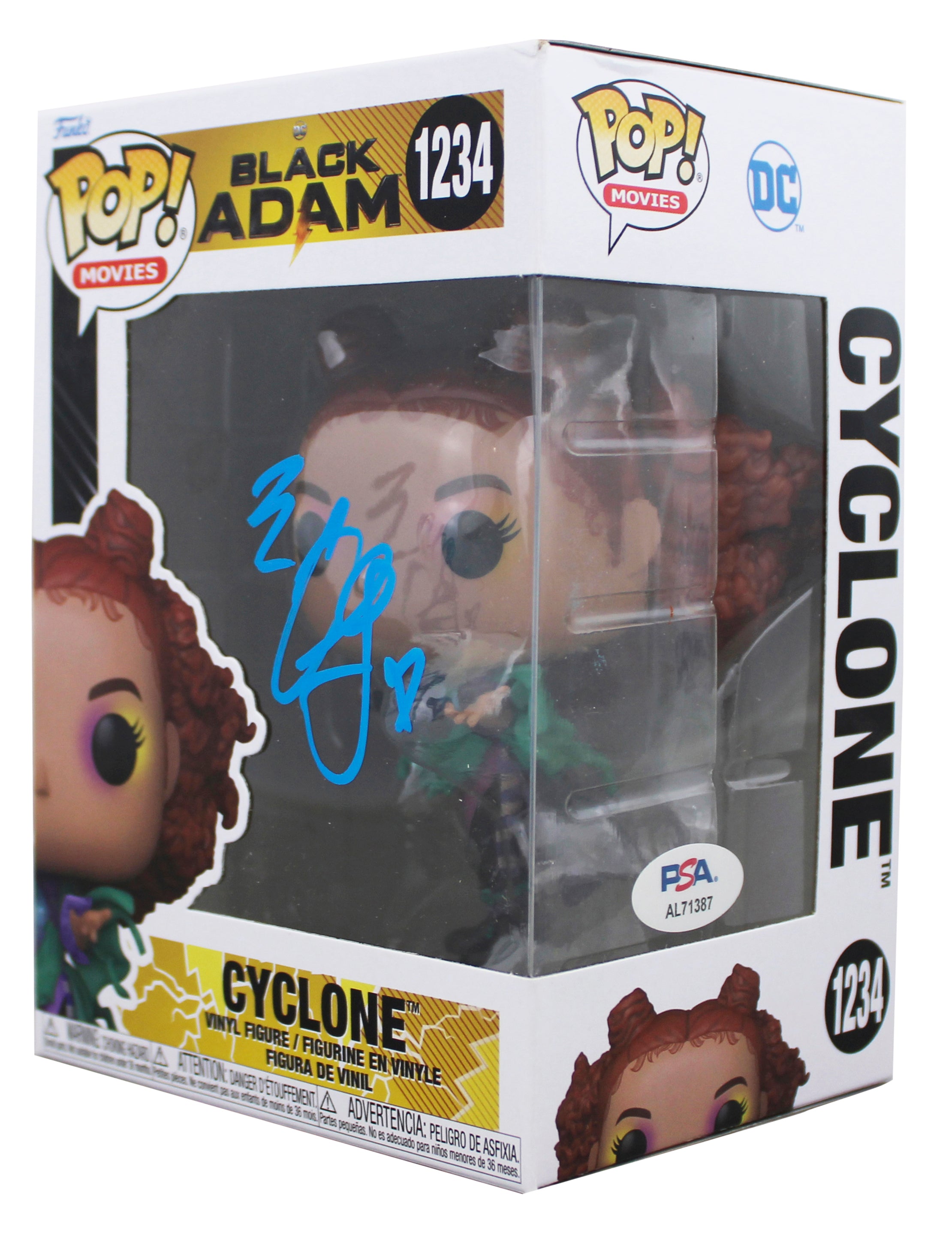 Quintessa Swindell Black Adam Signed Cyclone #1234 Funko Pop Figure PSA #AL71387