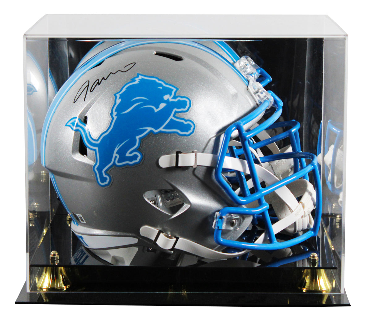 Lions Jameson Williams Signed 2024 Full Size Speed Rep Helmet W/ Case BAS Wit