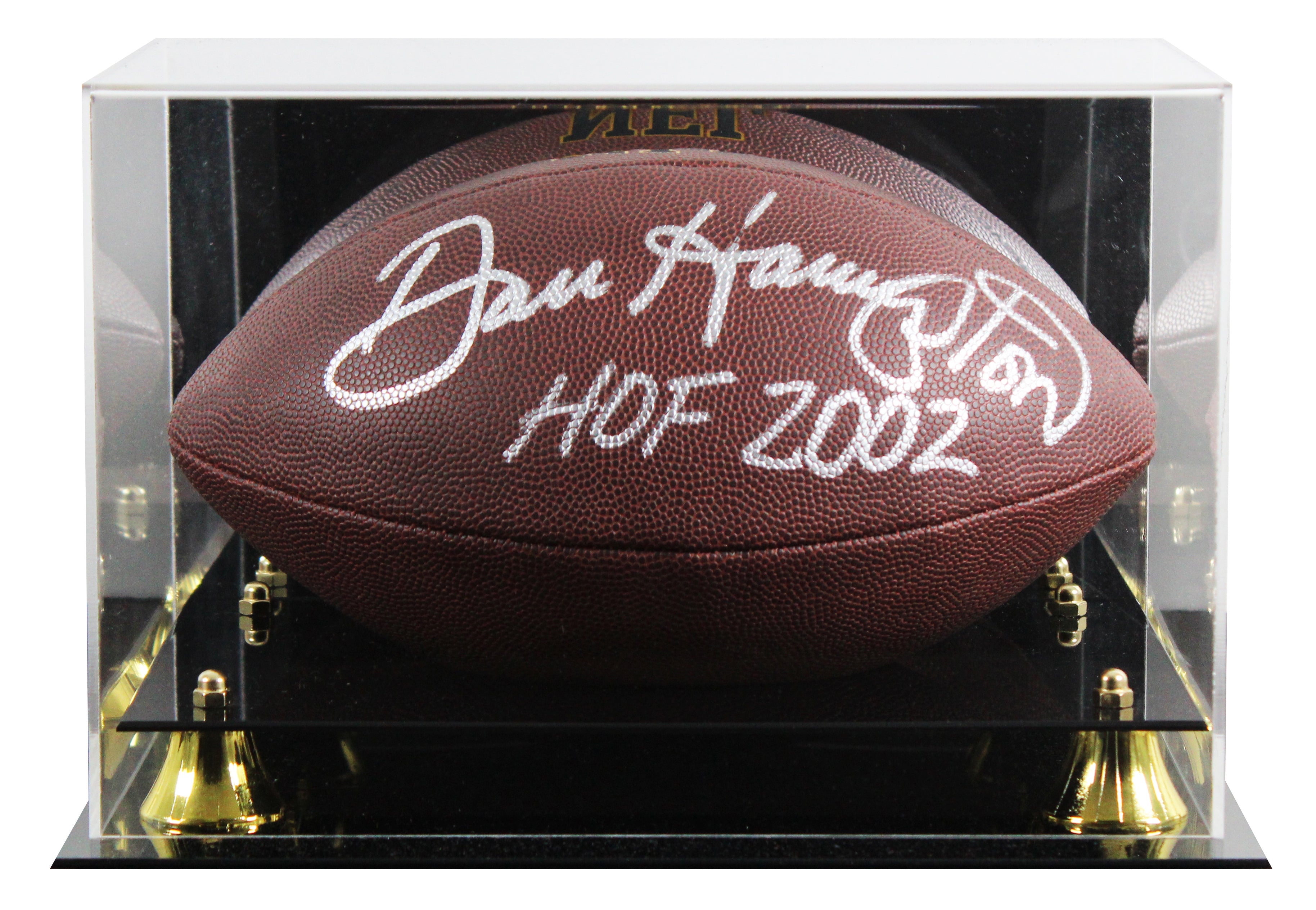 Bears Dan Hampton "HOF 02" Signed Wilson Super Grip Football W/ Case BAS Witness