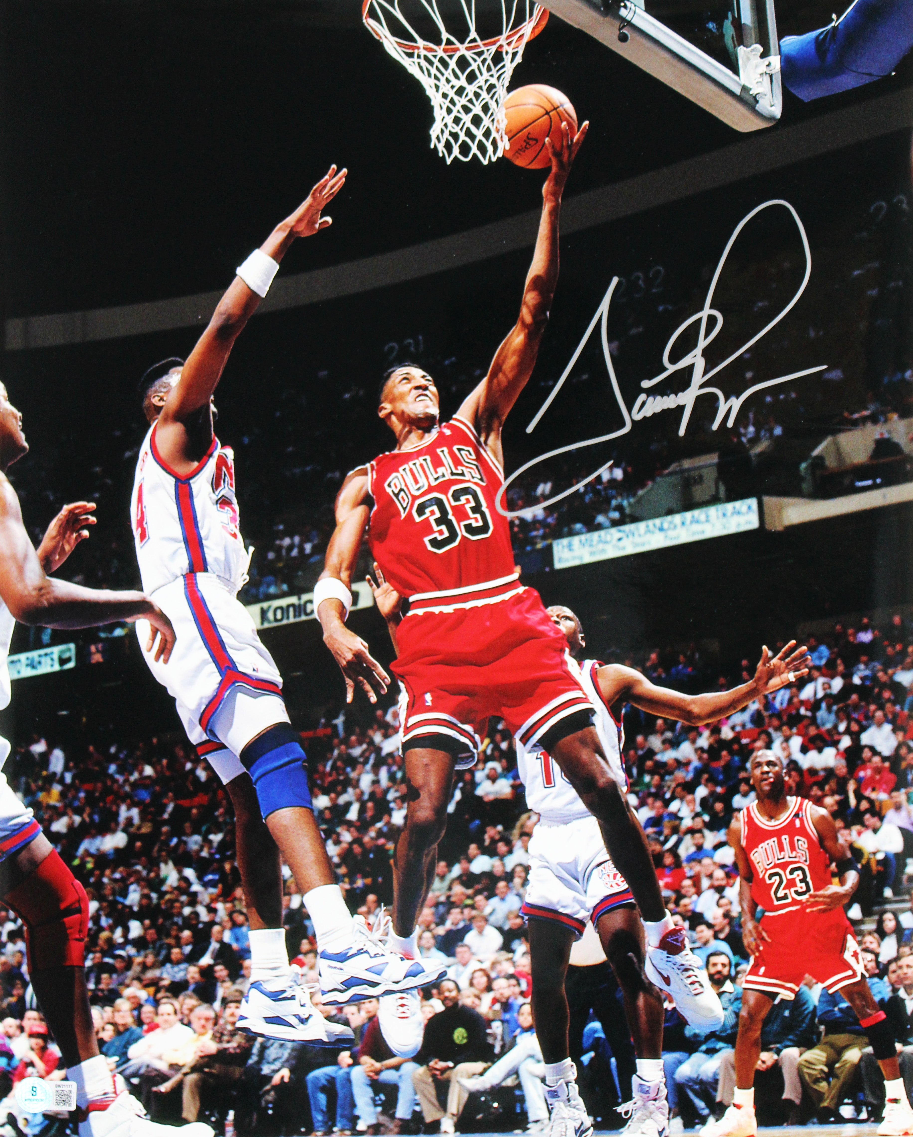 Bulls Scottie Pippen Authentic Signed 16x20 Vertical Photo BAS #BW21111