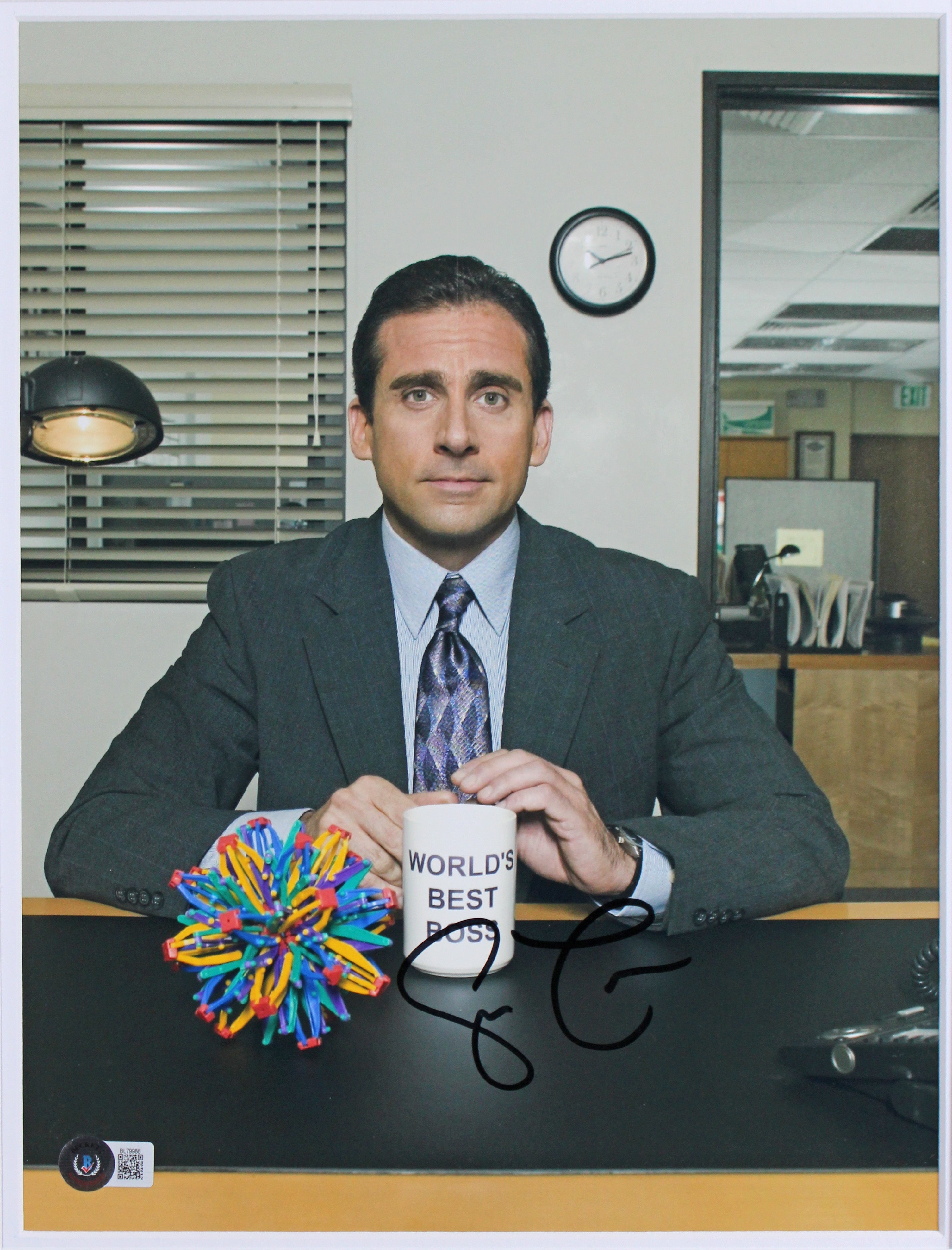 Steve Carell & Rainn Wilson The Office Authentic Signed 11x14 Framed Photo BAS